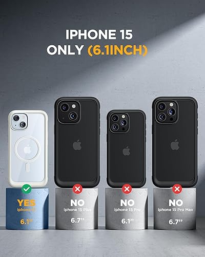 Miniatura 668 de Miracase Glass Series - Funda magnética para iPhone 15, compatible con MagSafe, de cuerpo completo, protector de pantalla de vidrio 9H integrado