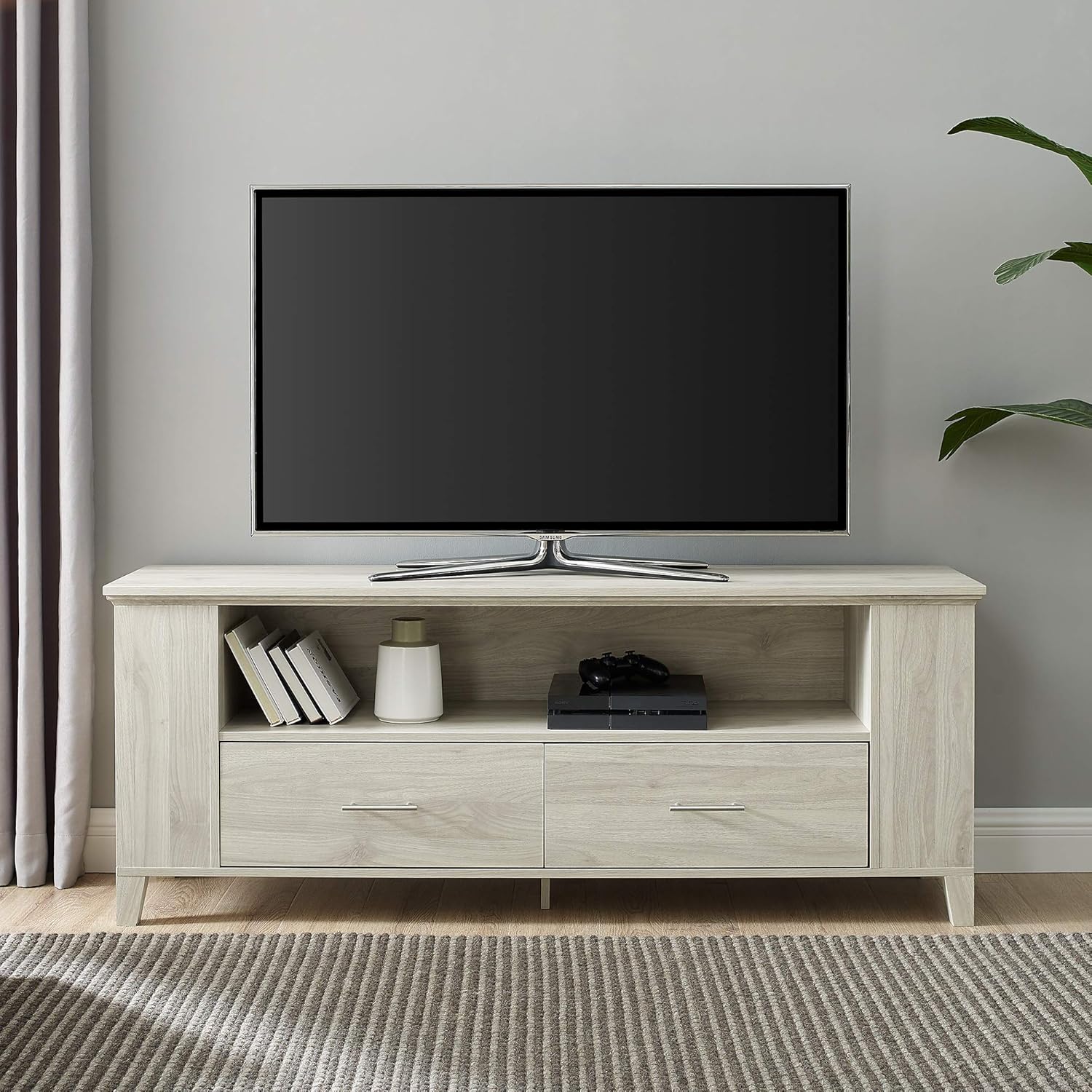 Walker Edison Furniture Company Entertainment TV Stand Console with Storage, 59 Inch, Birch : Everything Else