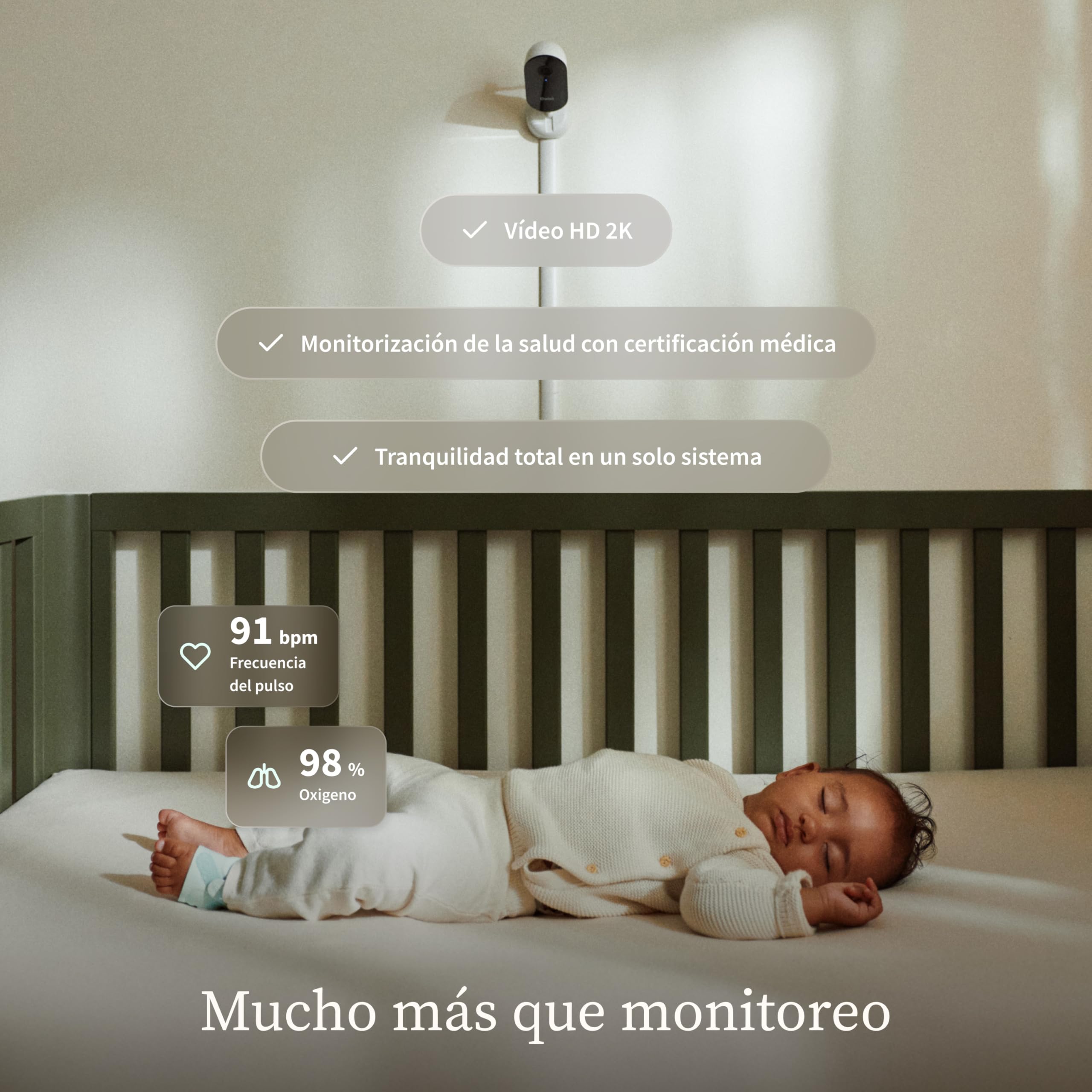 Owlet Dream Duo 3 Dusty Rose - Dream Sock + Dream Sight - Sistema inteligente de monitorización de la salud del bebé