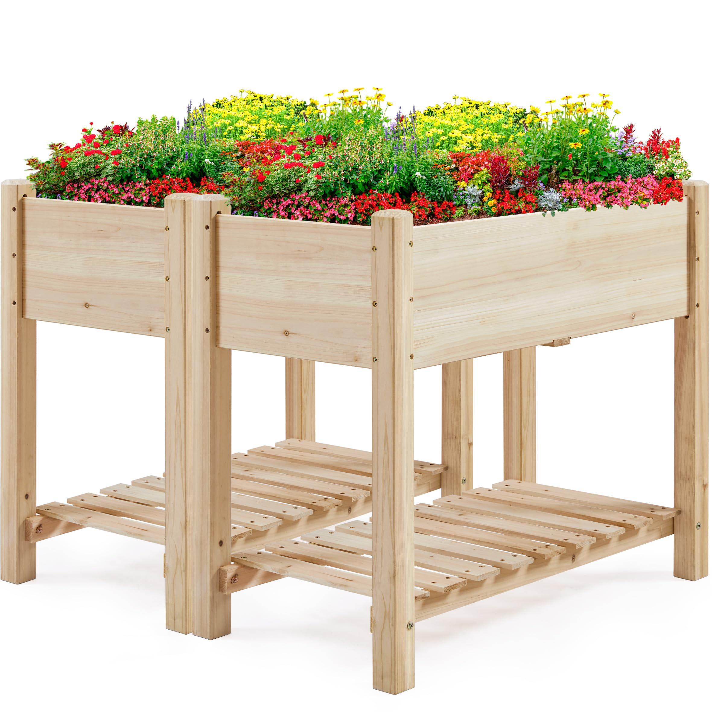 Yaheetech 34x18x30in Horticulture Raised Garden Bed (2-Pack)