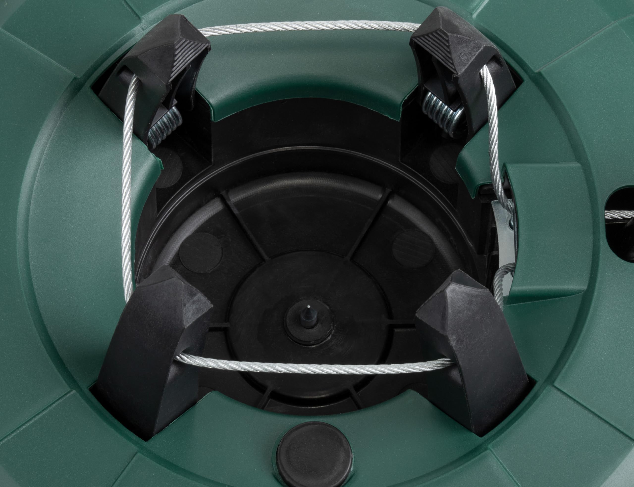 Brandsseller Pied de Sapin de Noël avec Technologie de Levier de Pied, Technique Mono-câble et Technique sécurité - pour Arbres jusqu'à 2,0 m - Couleur: Vert