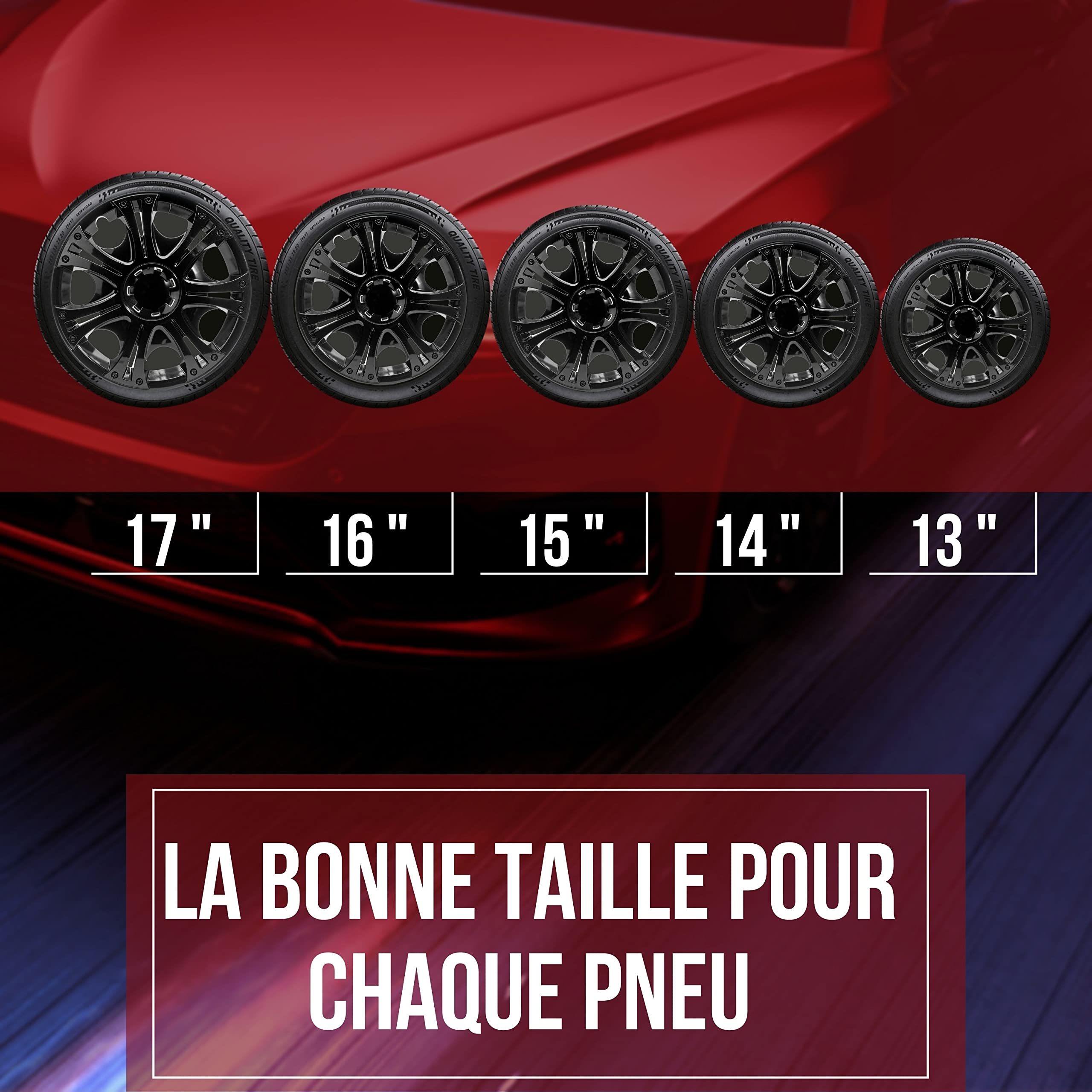 Albrecht 16 pouces noir enjoliveurs pour jantes en acier - Aruba enjoliveur de roue en plastique avec peinture en couches - Enjoliveurs dans l'emballage d'origine Albrecht - Fabriqué en UE