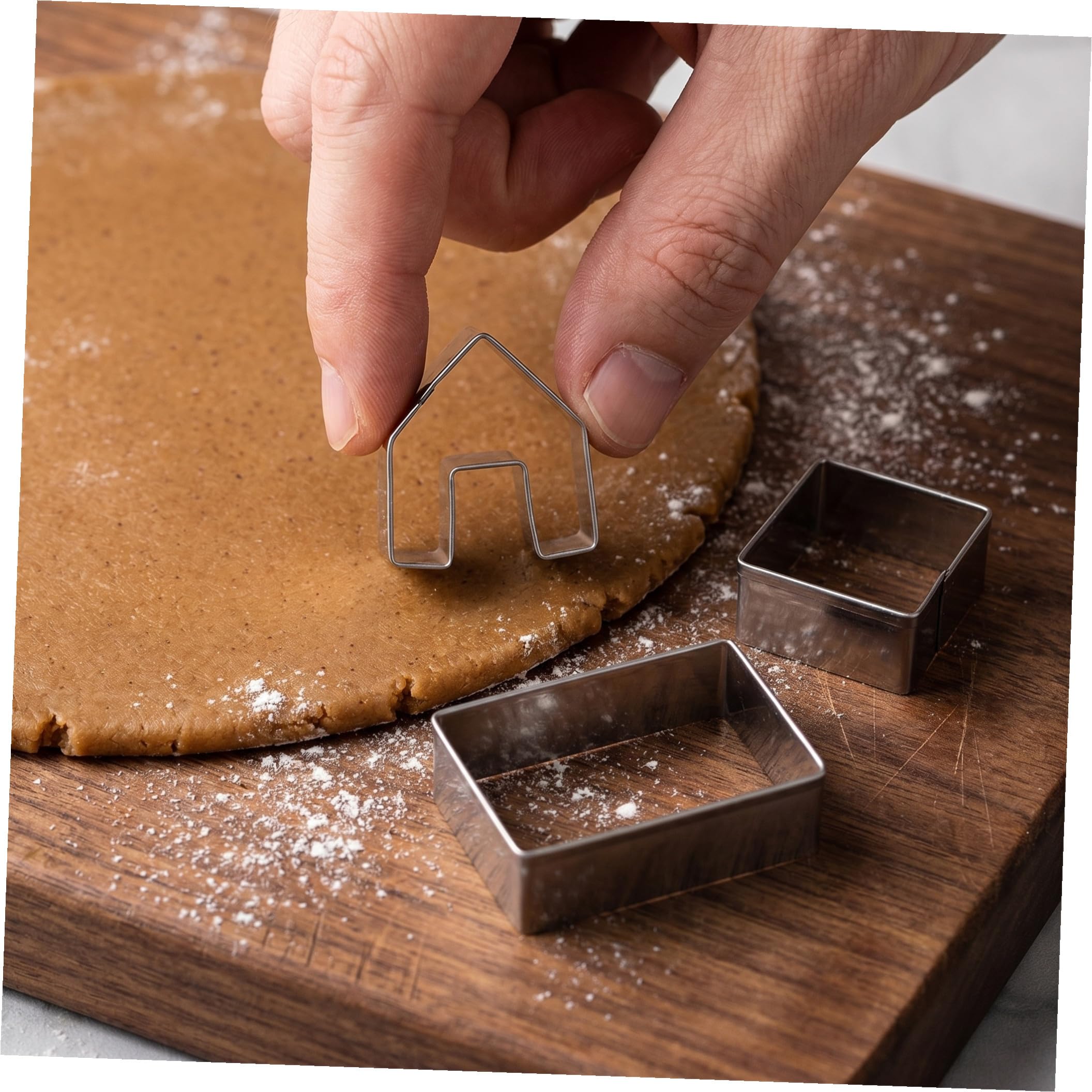 Molde De Galletas De Navidad 3d 15 Piezas Casa De Jengibre Cortador De Galletas Acero Inoxidable