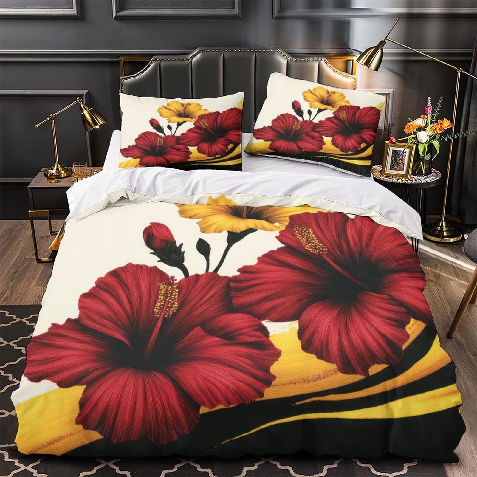 Housse de couette 3D hexagonale de qualité supérieure en microfibre douce et résistante.