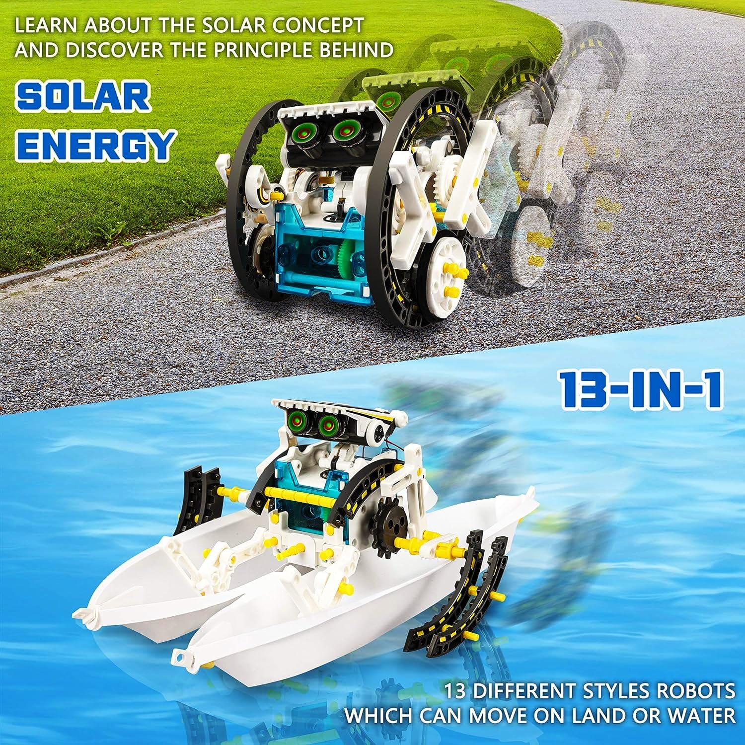 Velocious® STEM 13-in-1 Solar Power Robots Creation Toy, Educational Experiment DIY Robotics Kit, Science Toy Solar Powered Building Robotics Set Age 8-12 for Boys Girls Kids Teens to Build - Image 4 thumbnail
