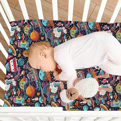 Miniatura 8 de Fitted Crib Sheets Funny Space Baby Crib Sheets for Boy & Girl Toddler Mattress Sheets 21216696