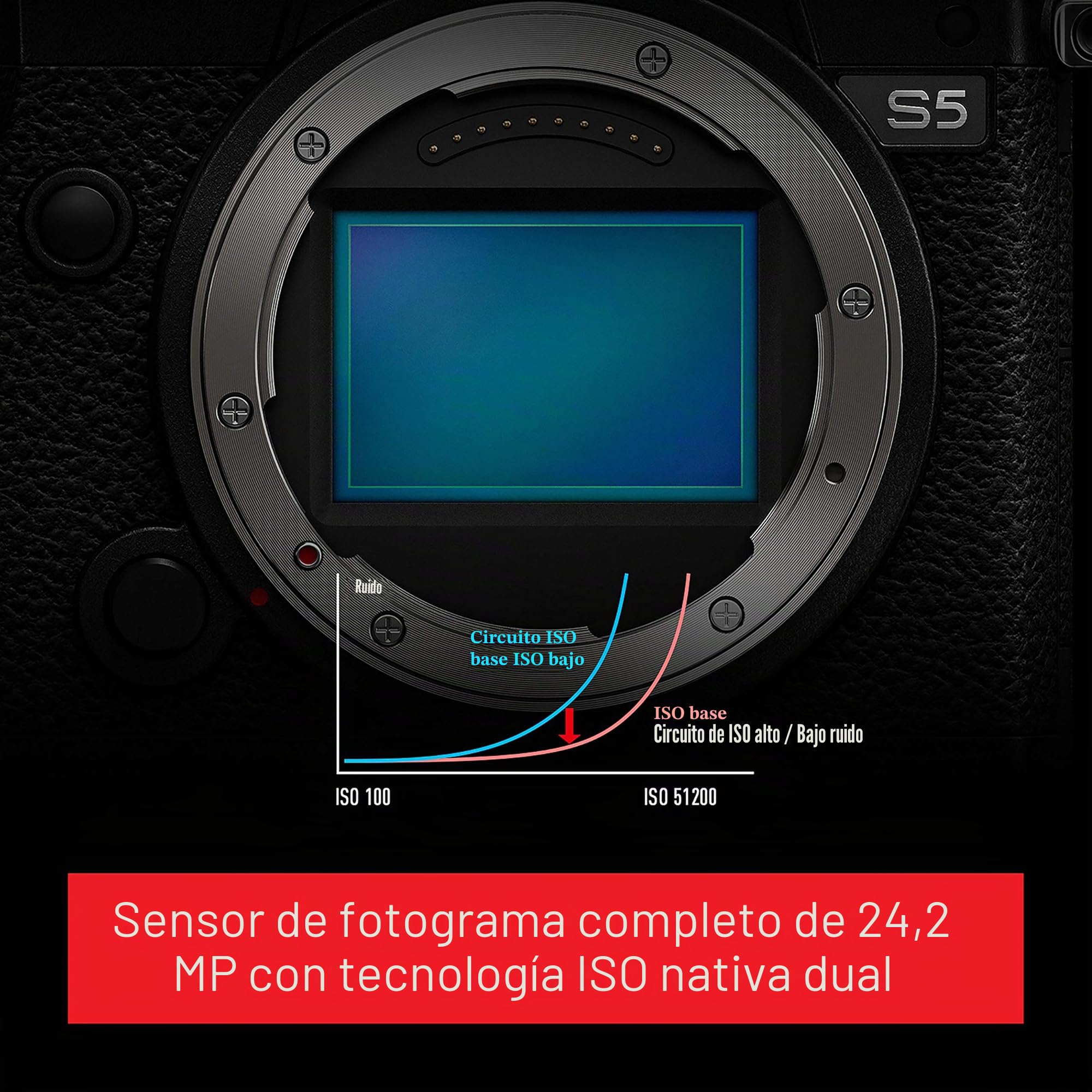 Panasonic LUMIX DC-S5KE-K - Cámara Evil de 24 MP (Pantalla táctil de 3", Estabilizador Óptico de 5 Ejes, Visor OLED, RAW, Wi-Fi, 4 K, Kit con Objetivo Lumix 20-60mm/F3.5-5.6) Negro