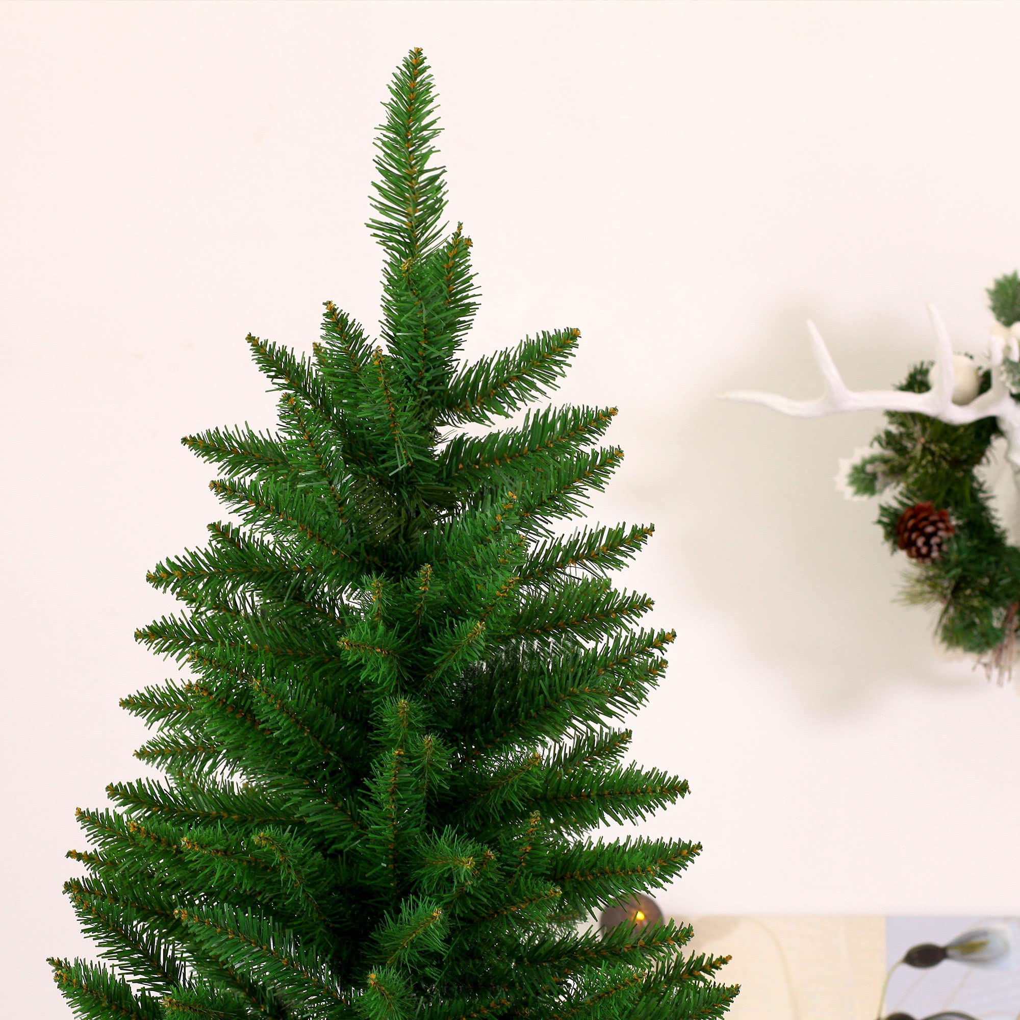 HOMCOM Árbol de Navidad Artificial Árbol con Soporte 210cm 865 Ramas Verde