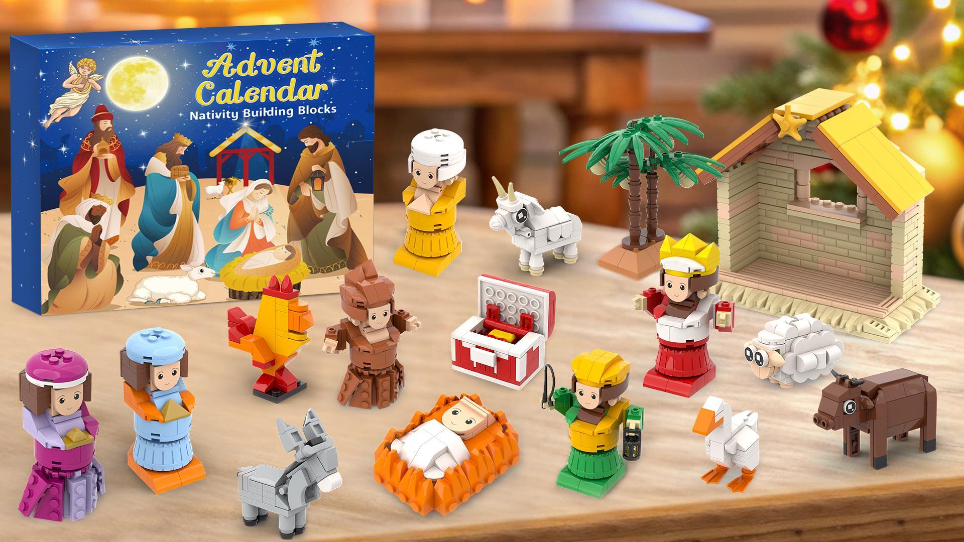 Calendrier De L'Avent De La Nativité 2025 - Avec Figurines En Caoutchouc - Décoration Noël Pour Enfants - Chambre, Salon, église - 25 Jours De Compte à Rebours