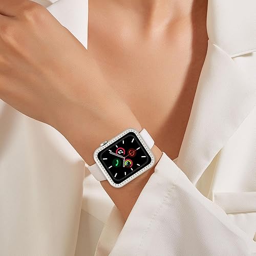 Miniatura 3 de Aleación de aluminio brillante Rhinestone Smartwatch Funda protectora parachoques para serie Sport Edition Plata