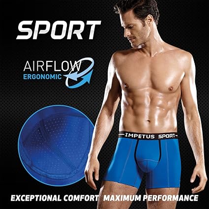 Boxer Long Sport IMPETUS Noir - Sous-Vêtement Homme Respirant Et Confortable