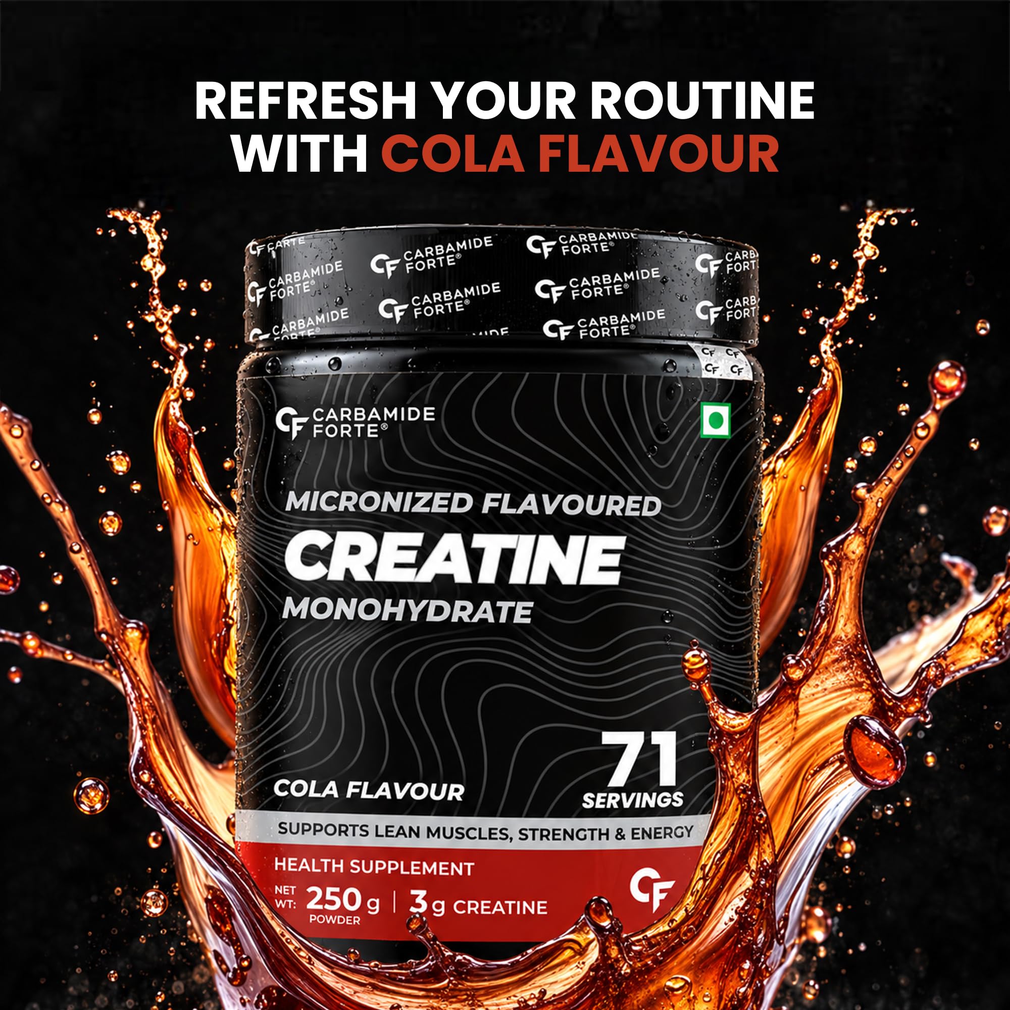 Carbamide Forte Creatine Powder | Creatine Monohydrate Powder 250g Cola Flavor For Lean Muscle, Strength & Energy | Gym Supplements For Men & Women- 250g — Amazon image 8