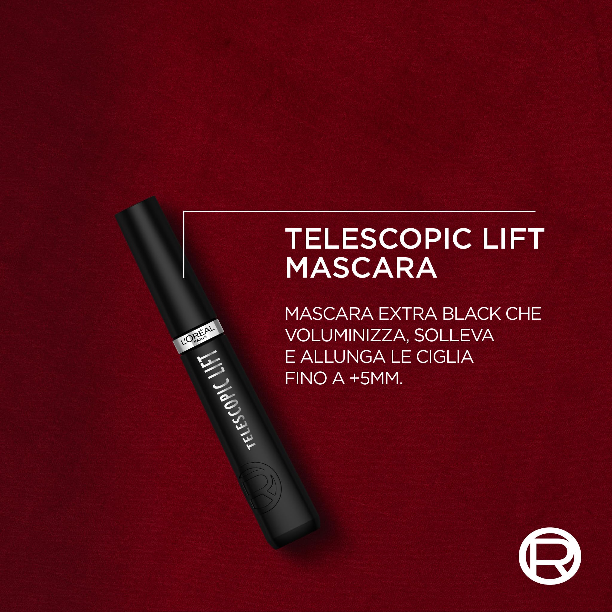 L'Oréal Paris Beauty Regalo Make Up con Mascara Telescopic Classico Nero, Eyeliner Infaillible Precision Felt Black e Matita Occhi Infaillible Grip Liner Black, Con Beauty Champagne in Velluto