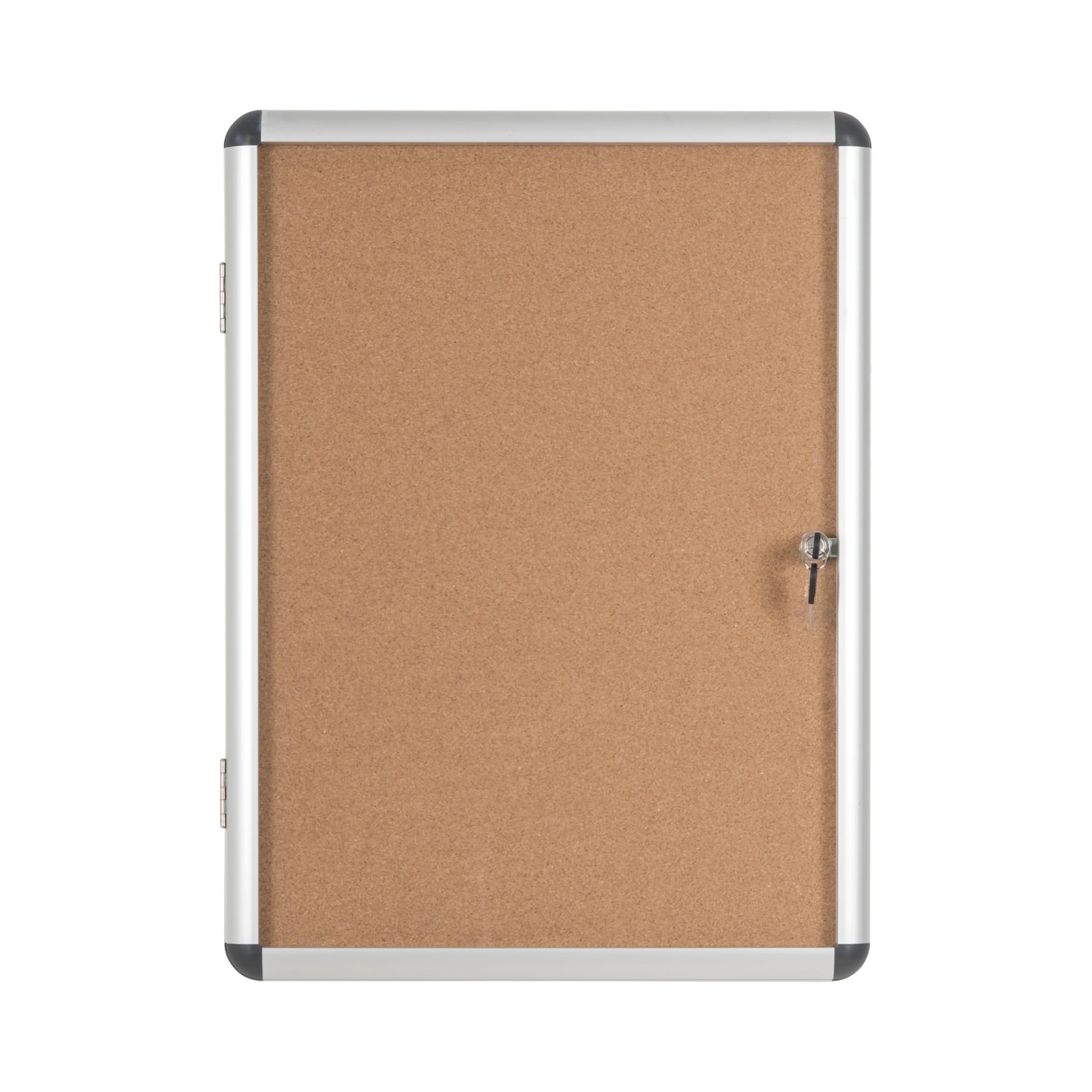 Bi-Office Enclore - Bacheca In Sughero, 4 x A4, Bacheca Con Anta Battente Per Interni in Alluminio, 500 x 674 mm