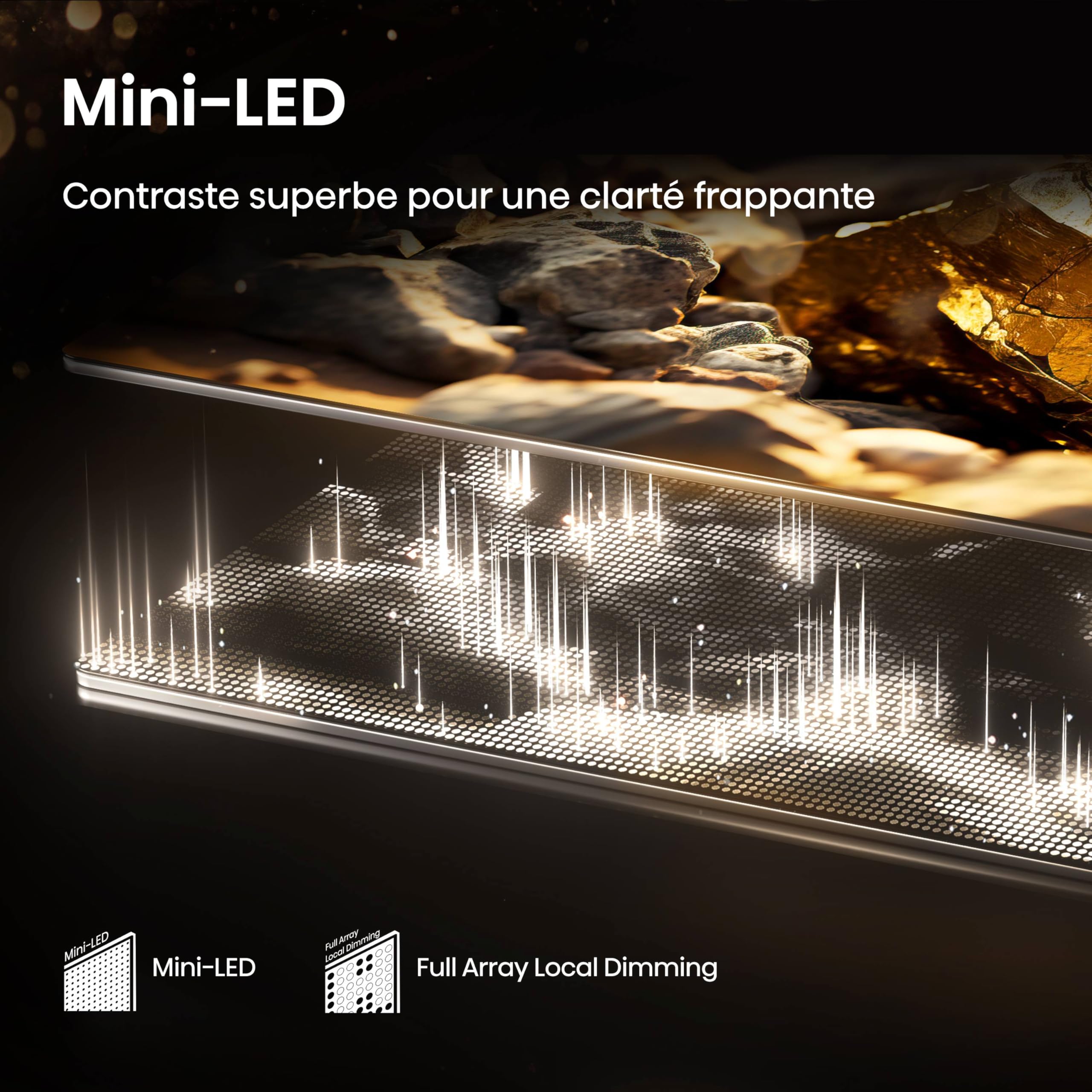 Hisense 55E8Q 55 Pouces (139 cm) - Téléviseur 4K Mini-LED QLED, Dalle 144Hz Native, Dolby Vision IQ & Atmos, Mode Jeu Pro, Smart TV Vidaa