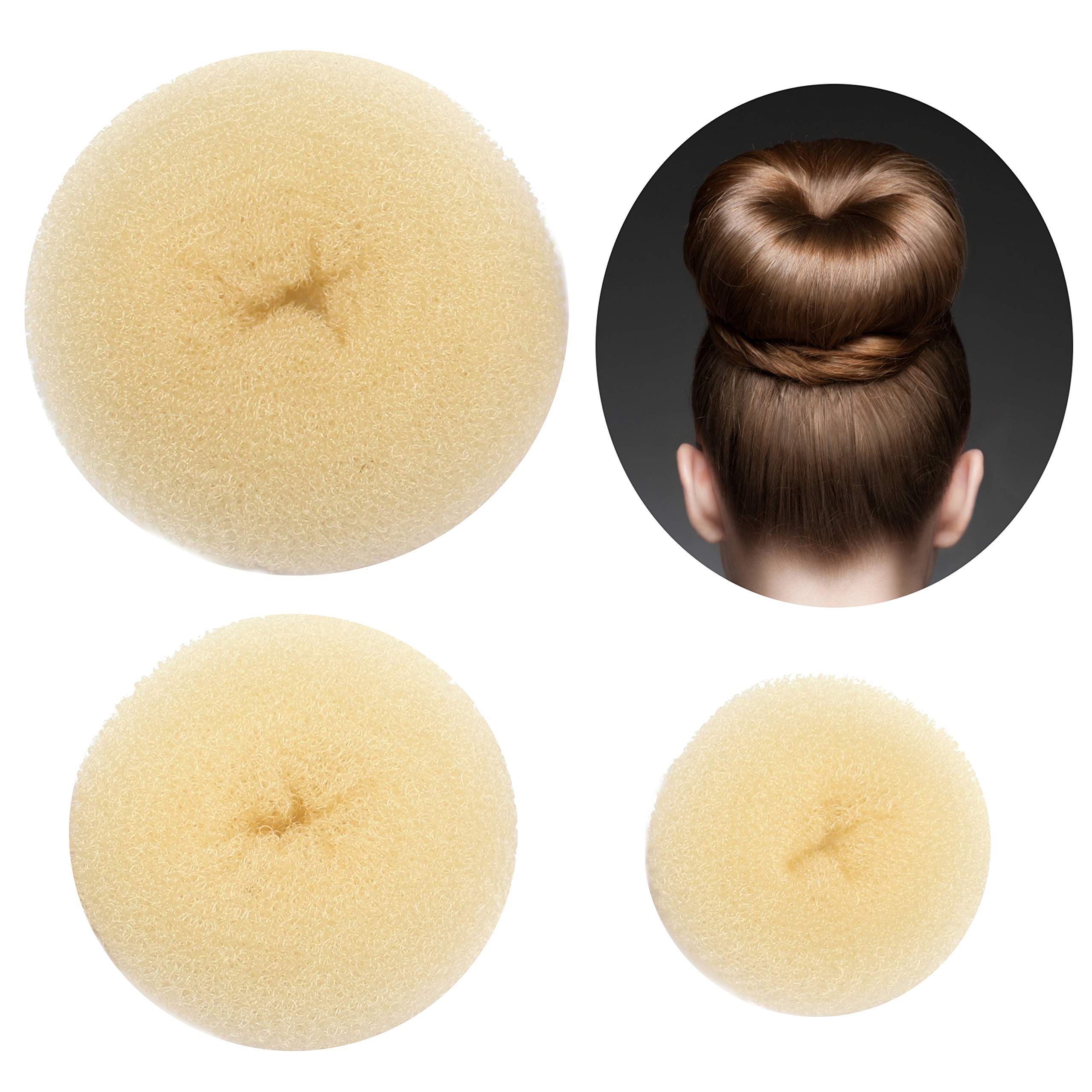 Styla Hair 3 Piece Donut Hair Bun Maker 1 Small 1 Medium 1