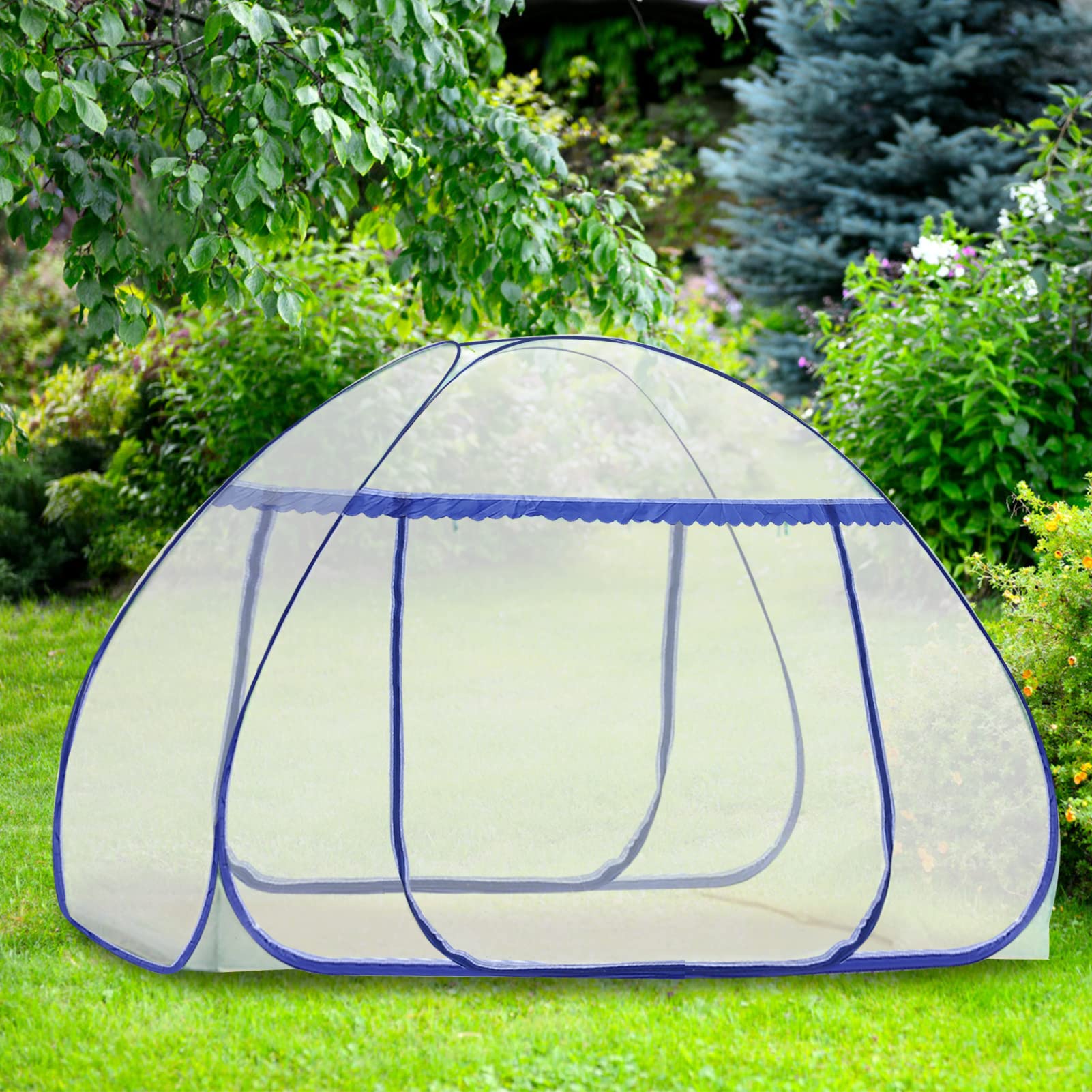 LIHAO Moskitonetz Pop Up Moskitozelt Faltbares Engmaschiges Mückennetz Reise-moskitonetz Doppelbett feinmaschiges Mückennetz für Reise und Zuhause (200 * 180cm)