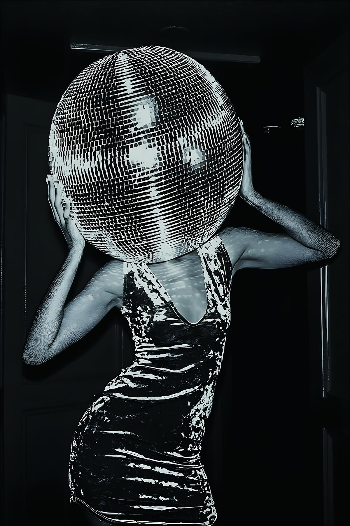 DLKAJFK 3D Romantic Lovers Metal Portrait Sculpture Abstract Poster, Love Kiss Picture Mural, Fashion Girl Sport Car Beauty Poster,Frameless (Picture-07,1Pcs-50x70cm)