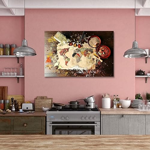 Vista 21 de Arte de decoración de pared para comedor, cocina, cocina, comedor, especias, verduras, cocina, comedor, decoración de pared, pintura artística