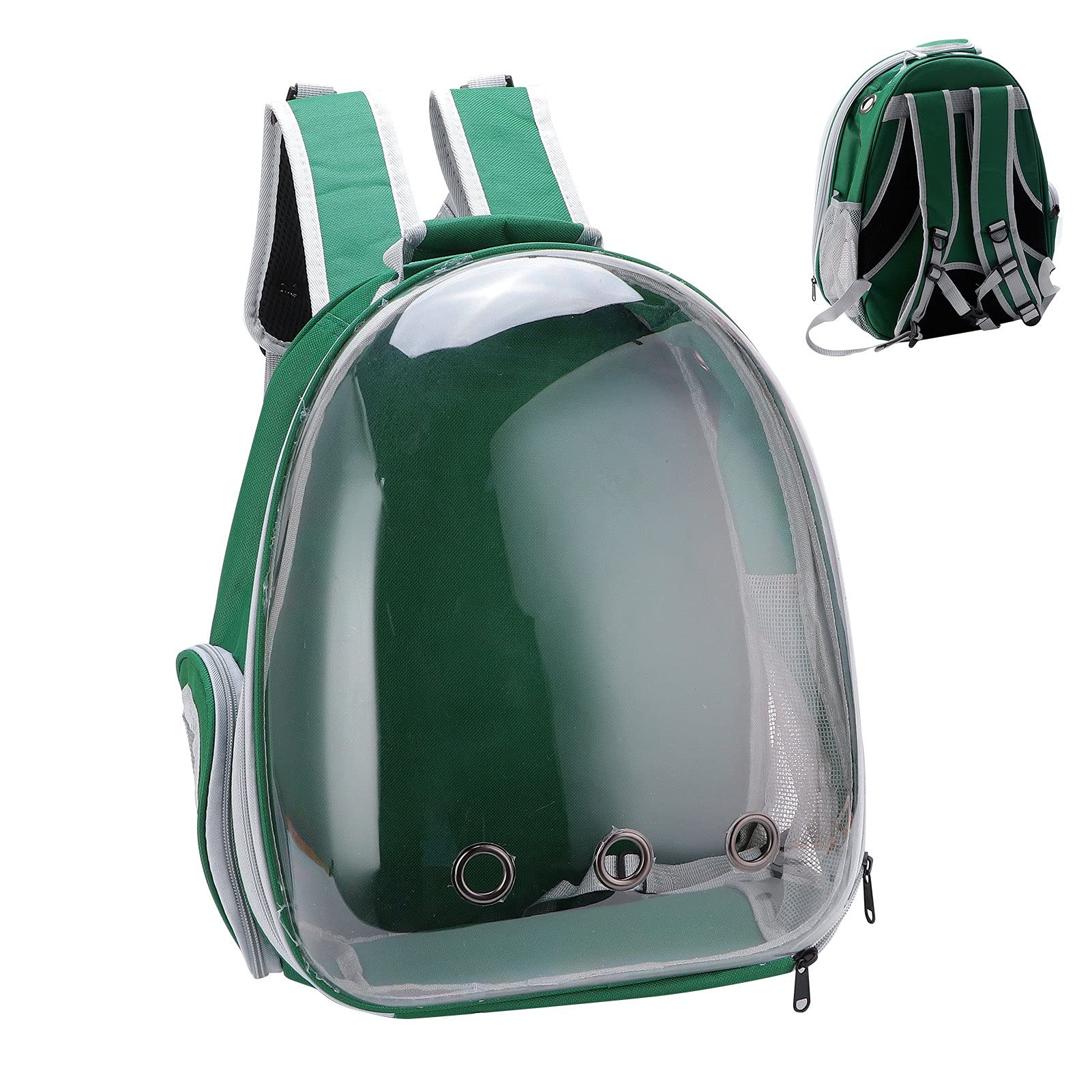 Mochila de Burbujas de Mascotas Transparentes de la Mochila para Gatos para Perros y Gatos pequeños (Versión actualizada Verde)