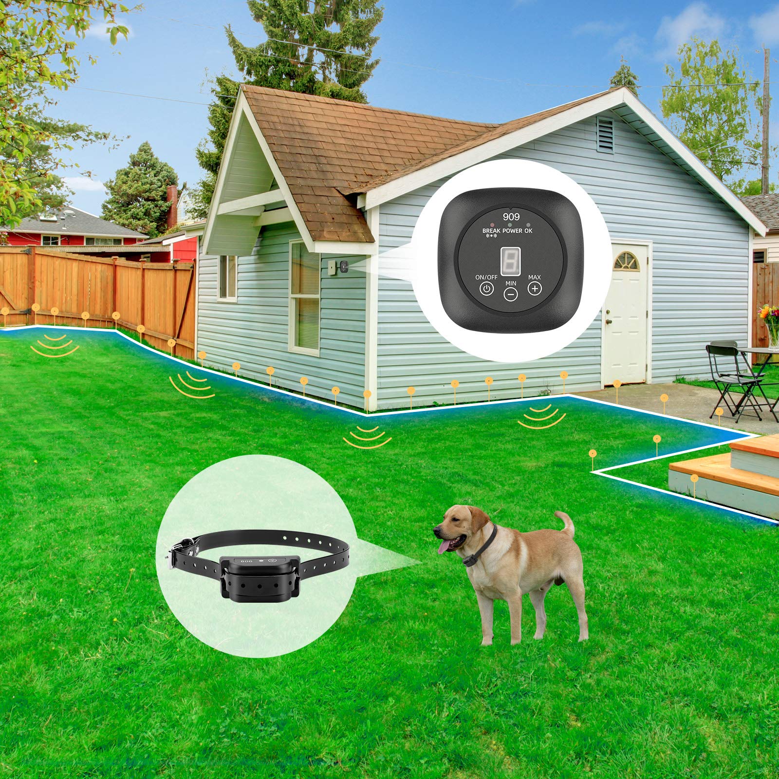 NACRL Wireless Dog Fence, Pet Containment System, Up To 1640 Feet