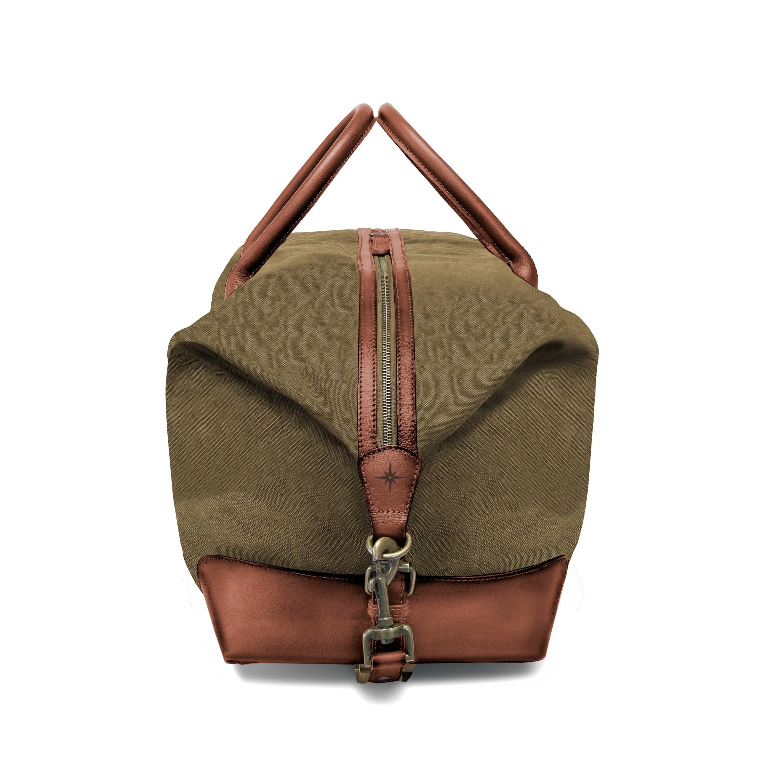 DRAKENSBERG Canvas Leder Weekender 60cm große Reisetasche wasserabweisend erweiterbar 60L Oliv-Grün