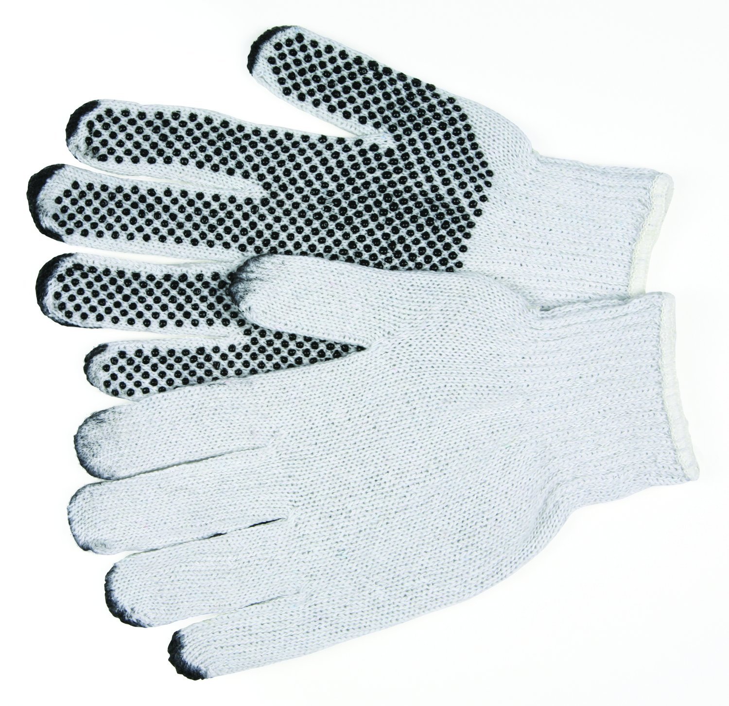 MCR Safety 9650L Memphis Cotton Polyester 7 Gauge String Knitted Multi-Purpose Mens Gloves with White Hemmed Cuff White