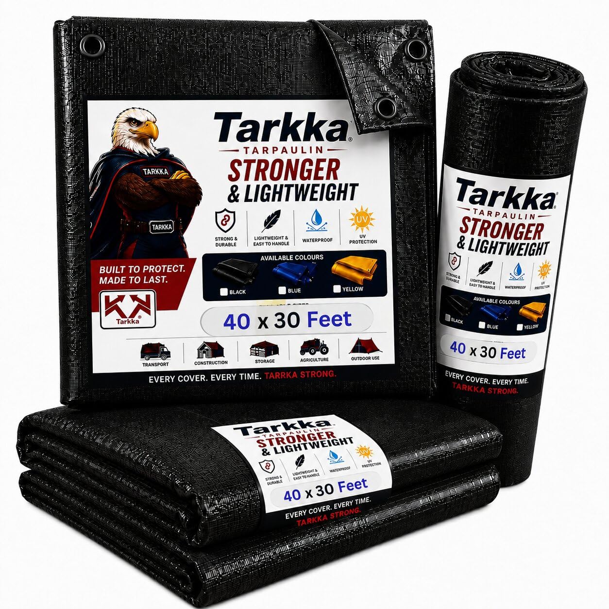 Tarkka 18x15ft Blue Tarpaulin Sheet, 120 GSM Virgin Waterproof Tirpal/Tadpatri Cover with Reinforced Eyelets & UV Protection for Home, Farm & Truck, 1 Sheet — Amazon image 10