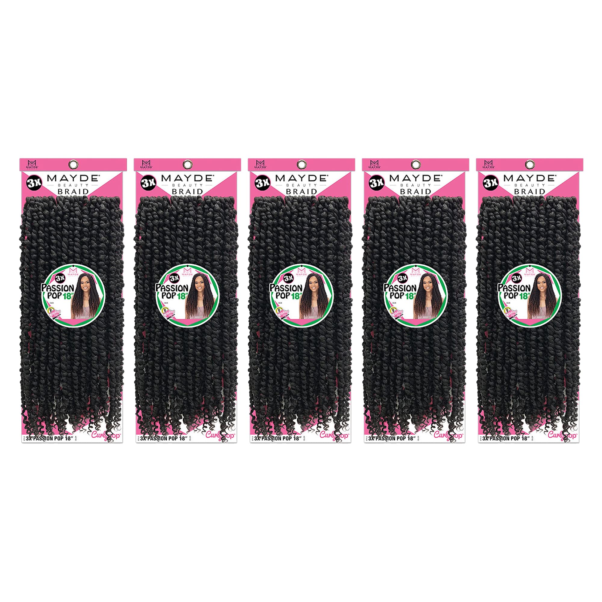 Amazon.com : Mayde Beauty Curly Pop Crochet Braid 3X PASSION POP