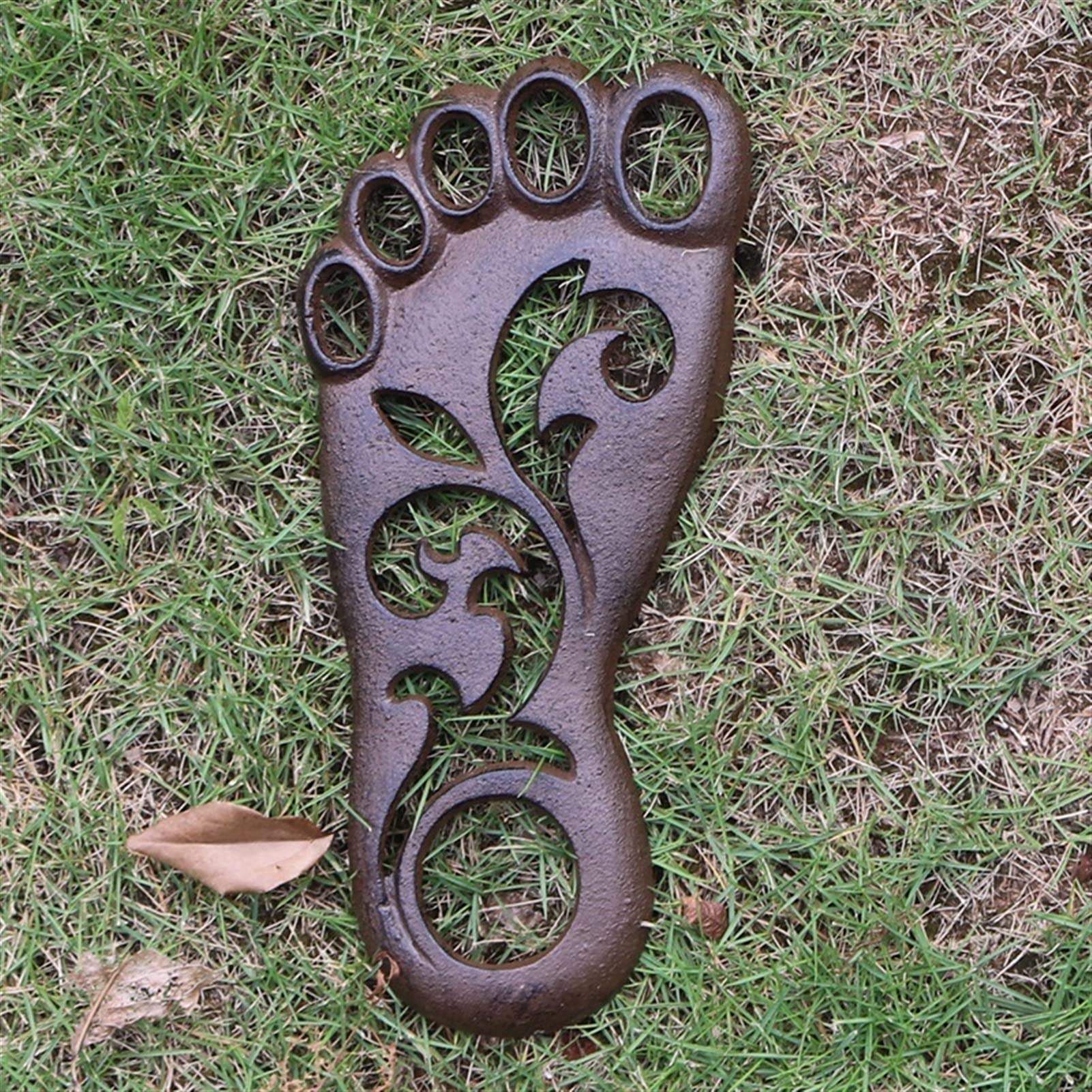 Sculture da Giardino Coppia di Ornamenti rustici retrò a Forma di Piede in ghisa con gradini per Porte, Cortili, Foyer Little Surprise