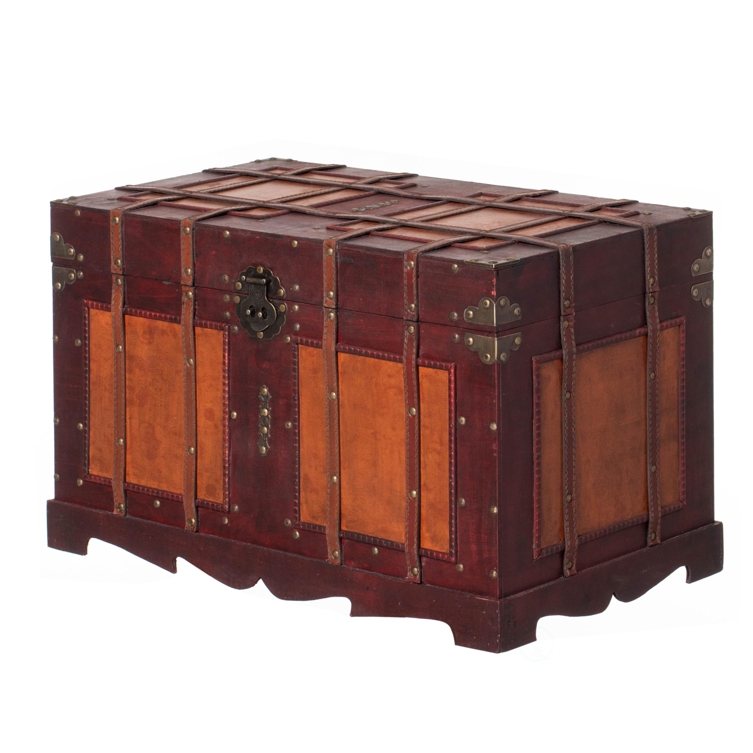 innovator Vintage trunk 約29L Vintiquewise Antique Style Wooden Steamer Trunk : Amazon.ca