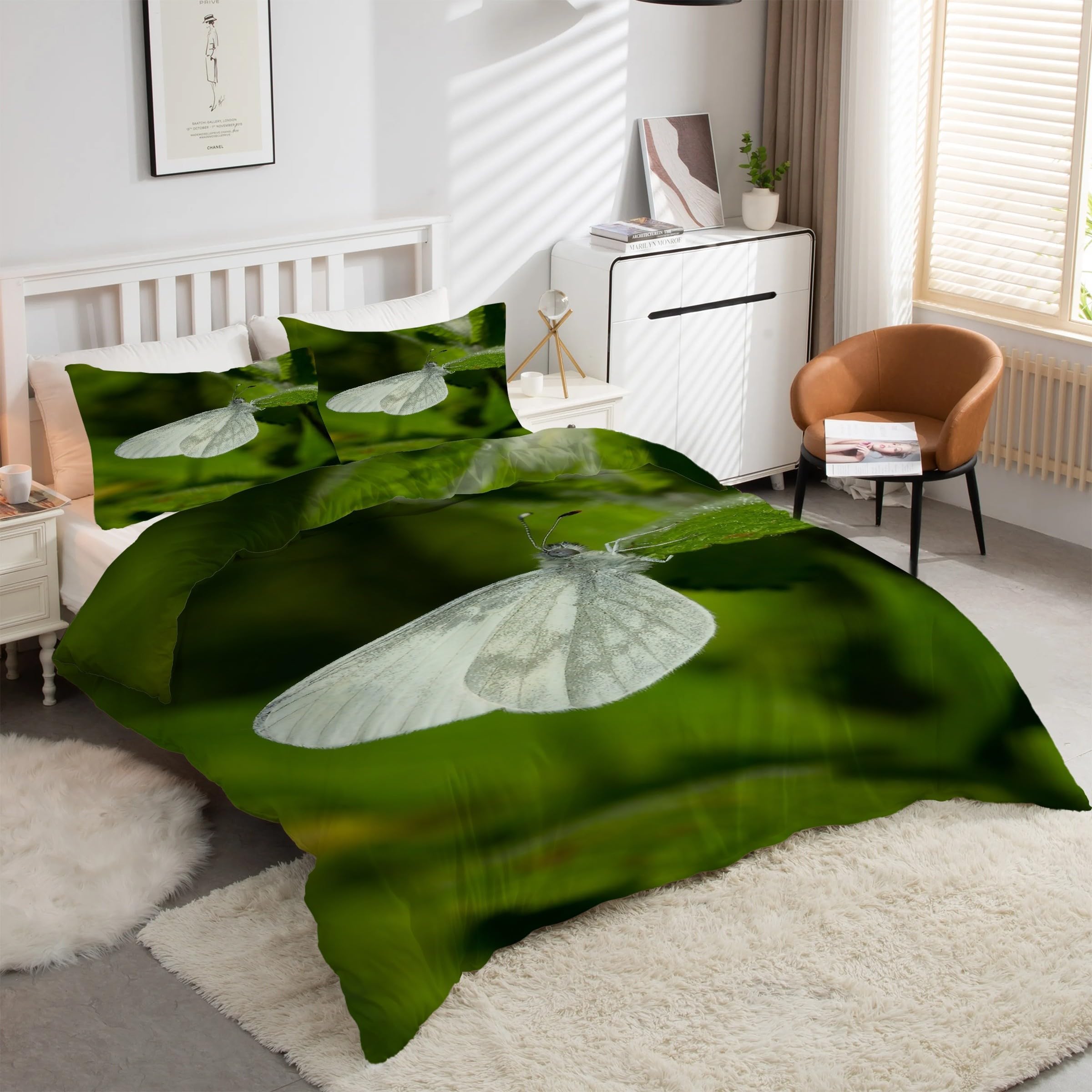 Housse de couette 160x200 microfibre douce anti-plis à fermeture éclair