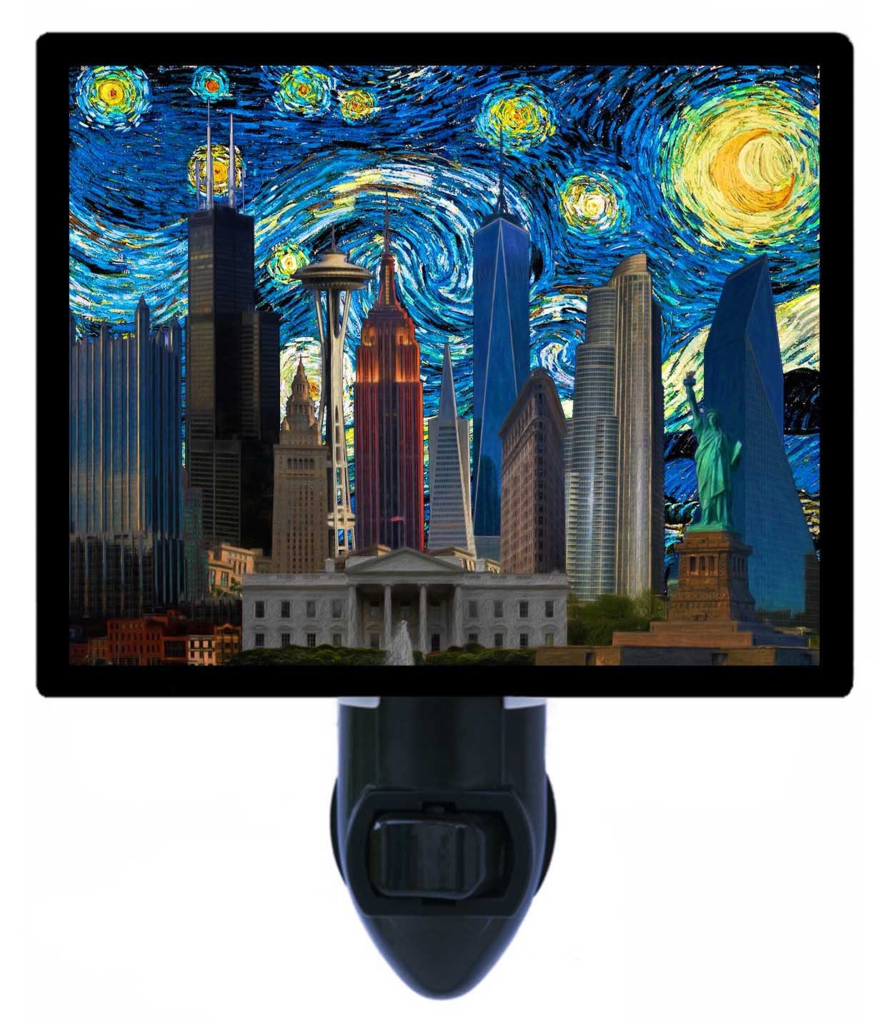 Night Light USA Starry Night Vincent Van Gogh America Destinations LED Night Light