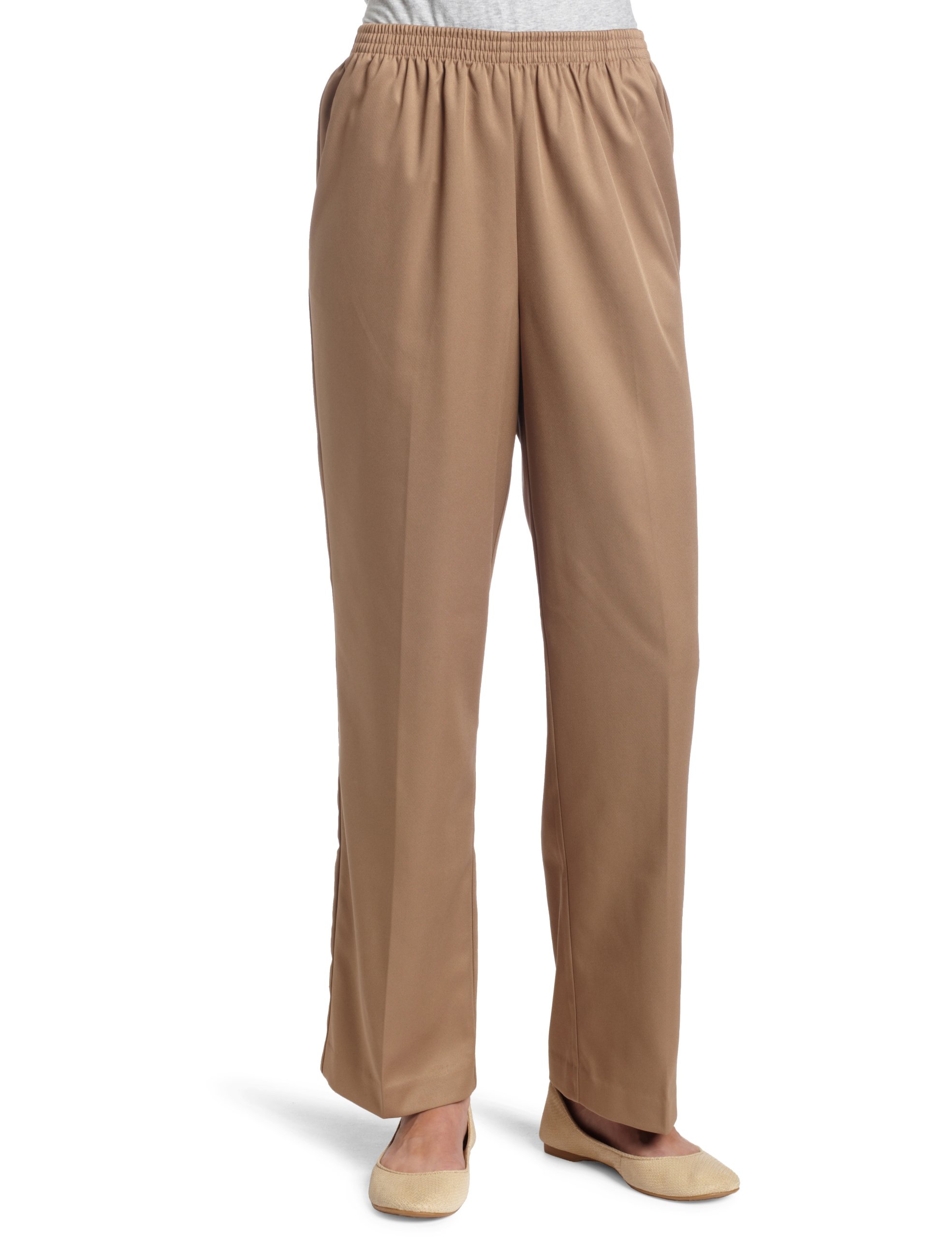 Alfred Dunner Womens Proportioned Medium Pant Mocha 10