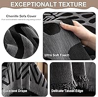 Vista 309 de VClife funda boho de sofá de felpilla para sofá seccional, funda antideslizante para sofá de 2 plazas, protector para mascotas con borlas, funda