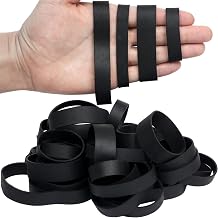 Pack of 50 Black Rubber Bands Assorted Sizes 60 x 13 mm, 80 x 19 mm, 90 x 12 mm, 130 x 15 mm | Rubber Band 4 Sizes for Office Supplies