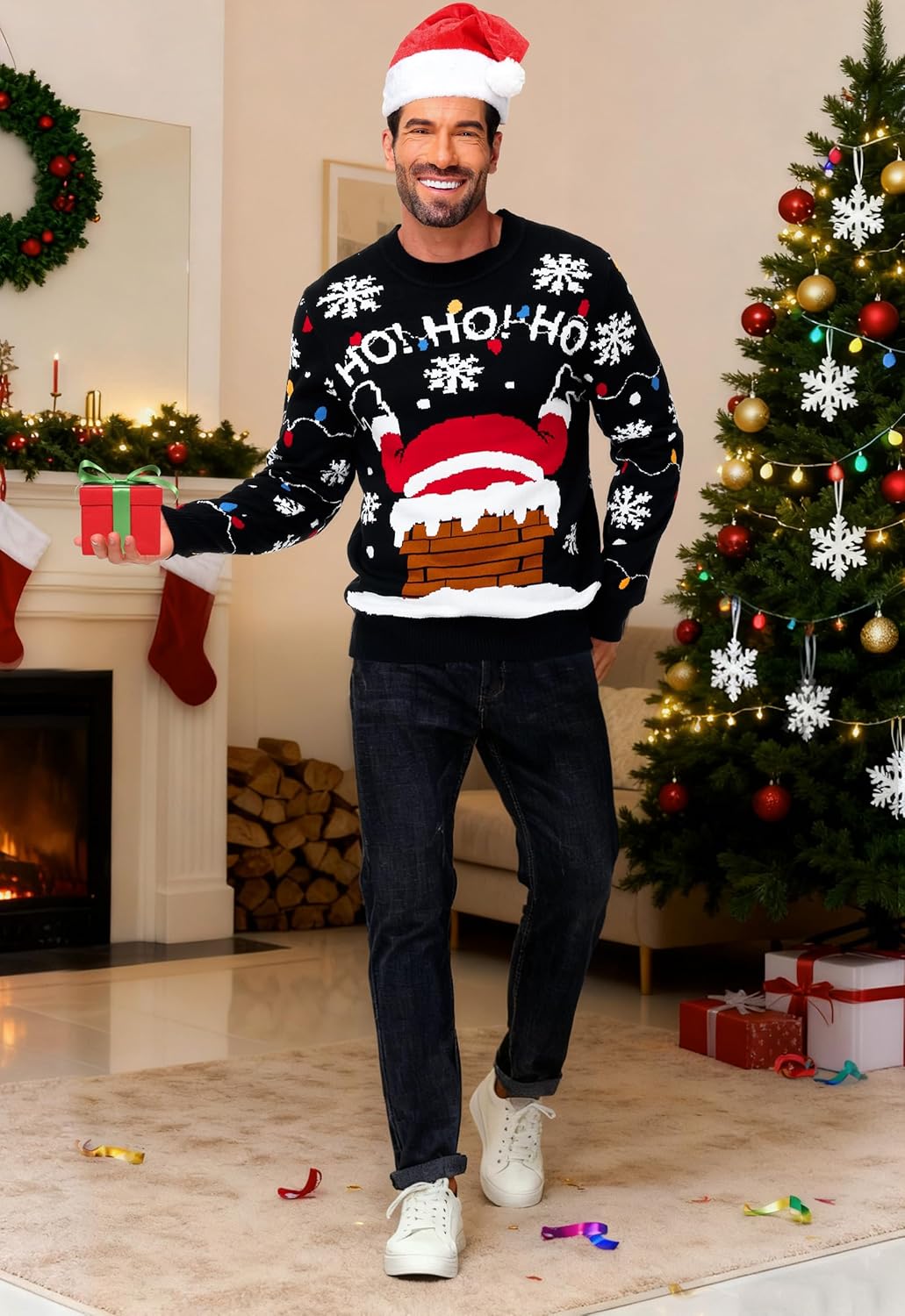 Men Christmas Ugly Sweater Funny Holiday Knit Sweaters - Image 2