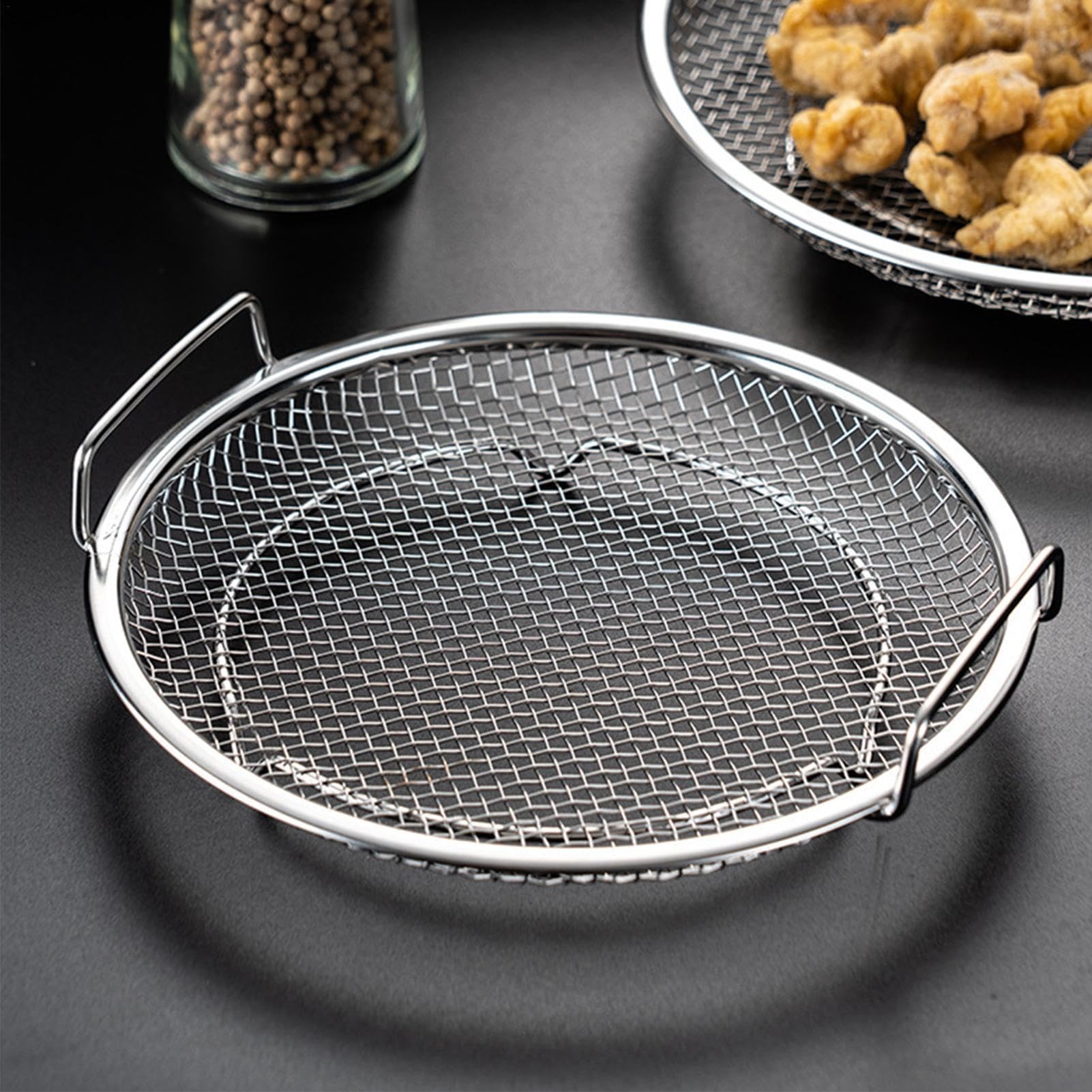 Scolapiatti Per Olio Da Frittura In Acciaio Inox 22 Cm – Con Filtro E Manico | Ideale Per Patatine, Pollo E Alimenti Fritti