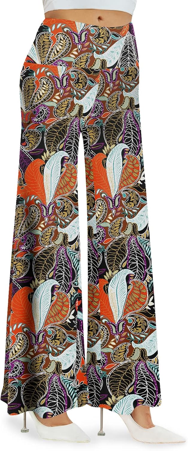  Palazzo Pants for Women Wide Leg Flowy Pants Casual Comfy High Waist Summer Pants