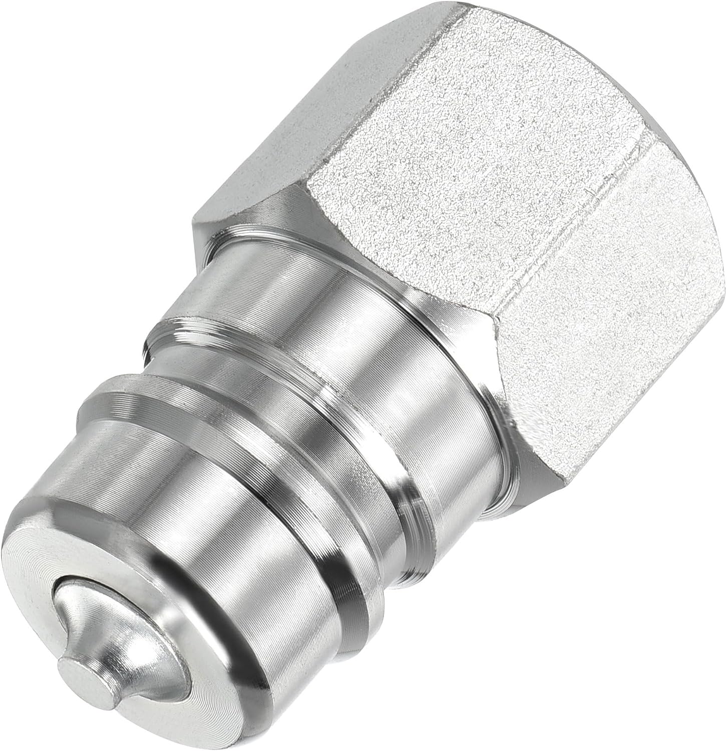 YOKIVE 3 Pcs Hydraulic Quick Connect Couplers, Carbon Steel Pipes | Fitting Plug Adapter Great for Constructions Agriculture (Silver Tone, M14x1.5mm)