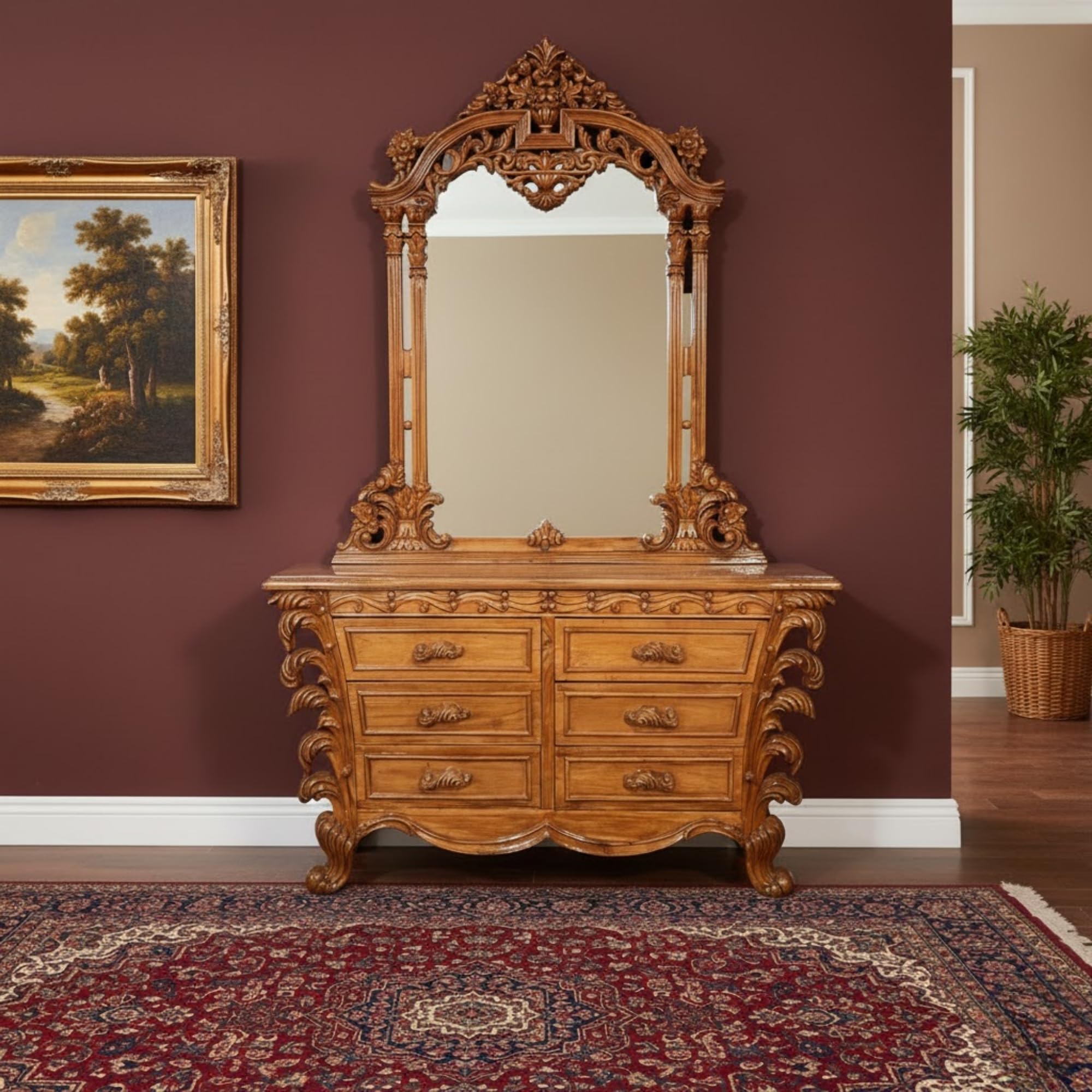 Wood Dressing Table with Storage Wooden Dressing Table Without Mirror Vanity Table Makeup & Accessories Storage Organizer for Bedroom Home Living Room-image-29