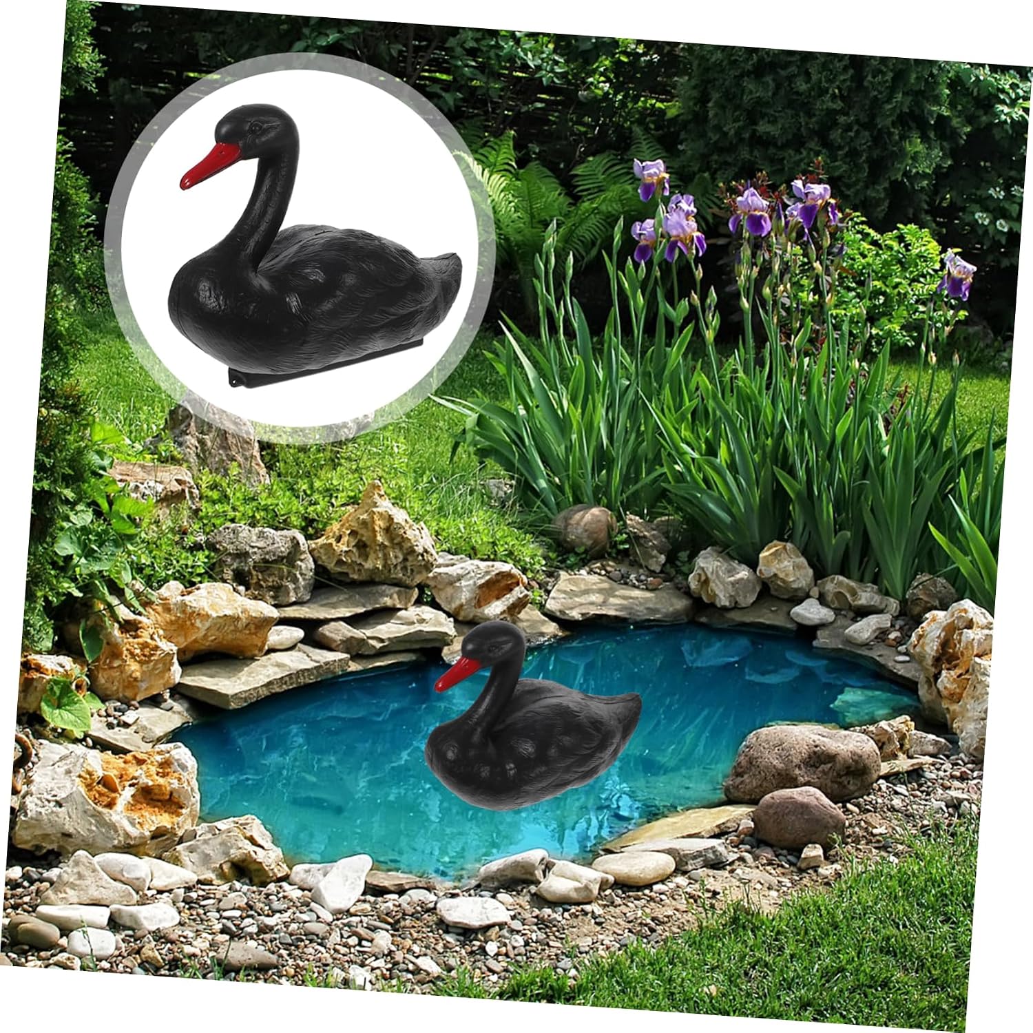 Realistic 3D Simulation Swan for Pond Floating Figurine Swan Ornament Swan Decoration for Garden