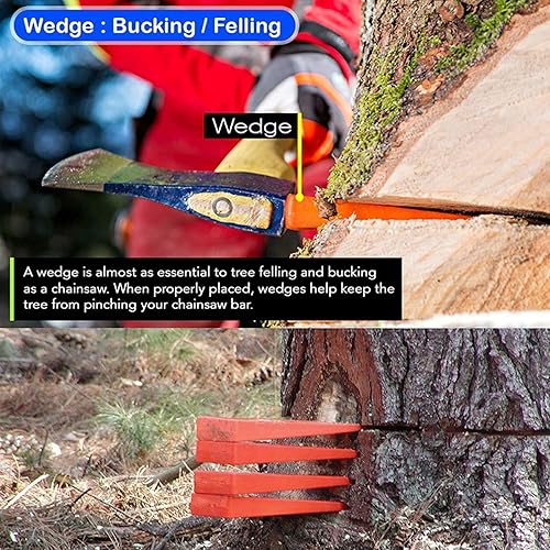 Miniatura 9 de Juego de cuñas de tala de 6 pulgadas para motosierra, cuña de corte de árbol de división de plástico ABS, herramientas de suministros de tala (6