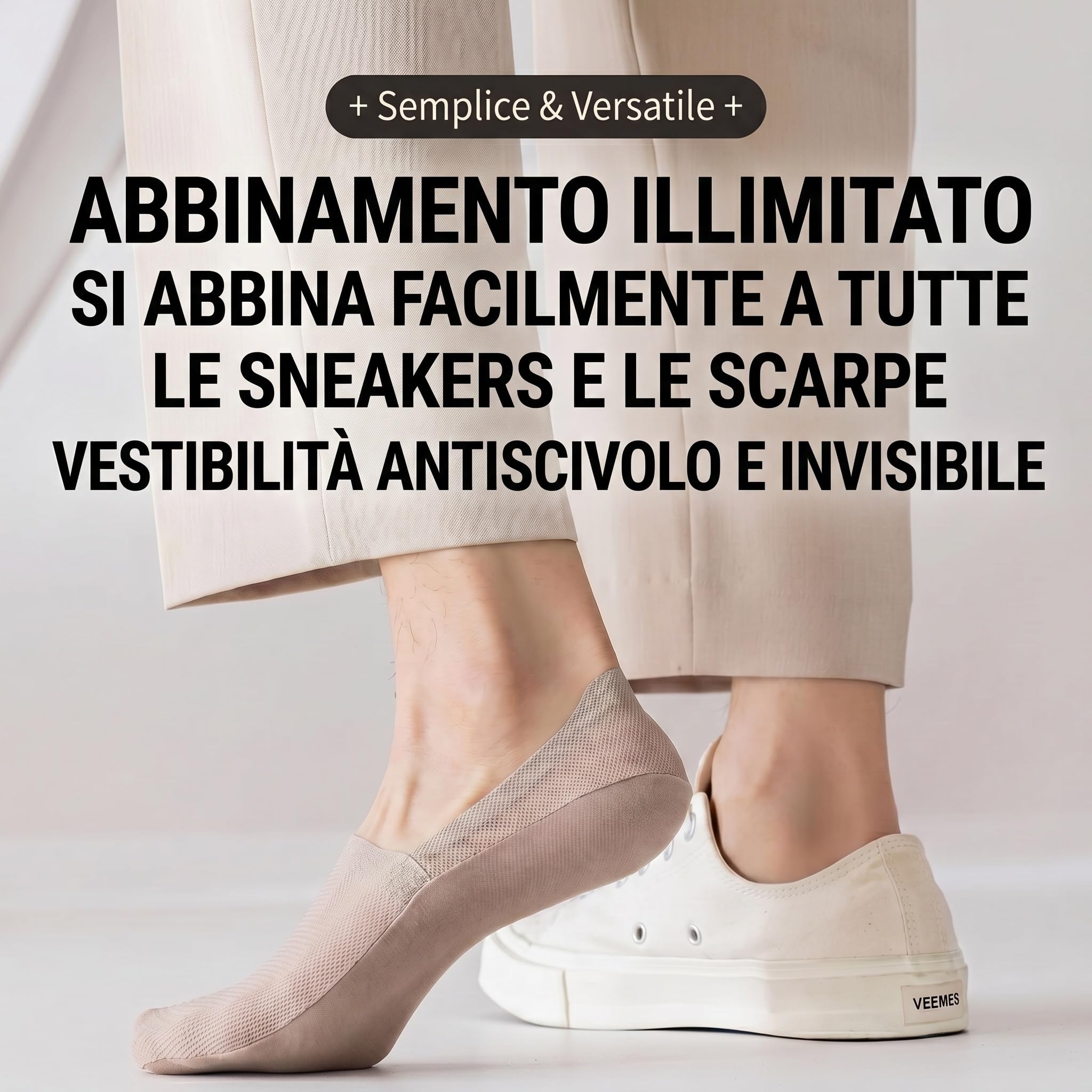 vessa calzini invisibili 6 Paia Cotone Traspiranti Antiscivolo 38-46