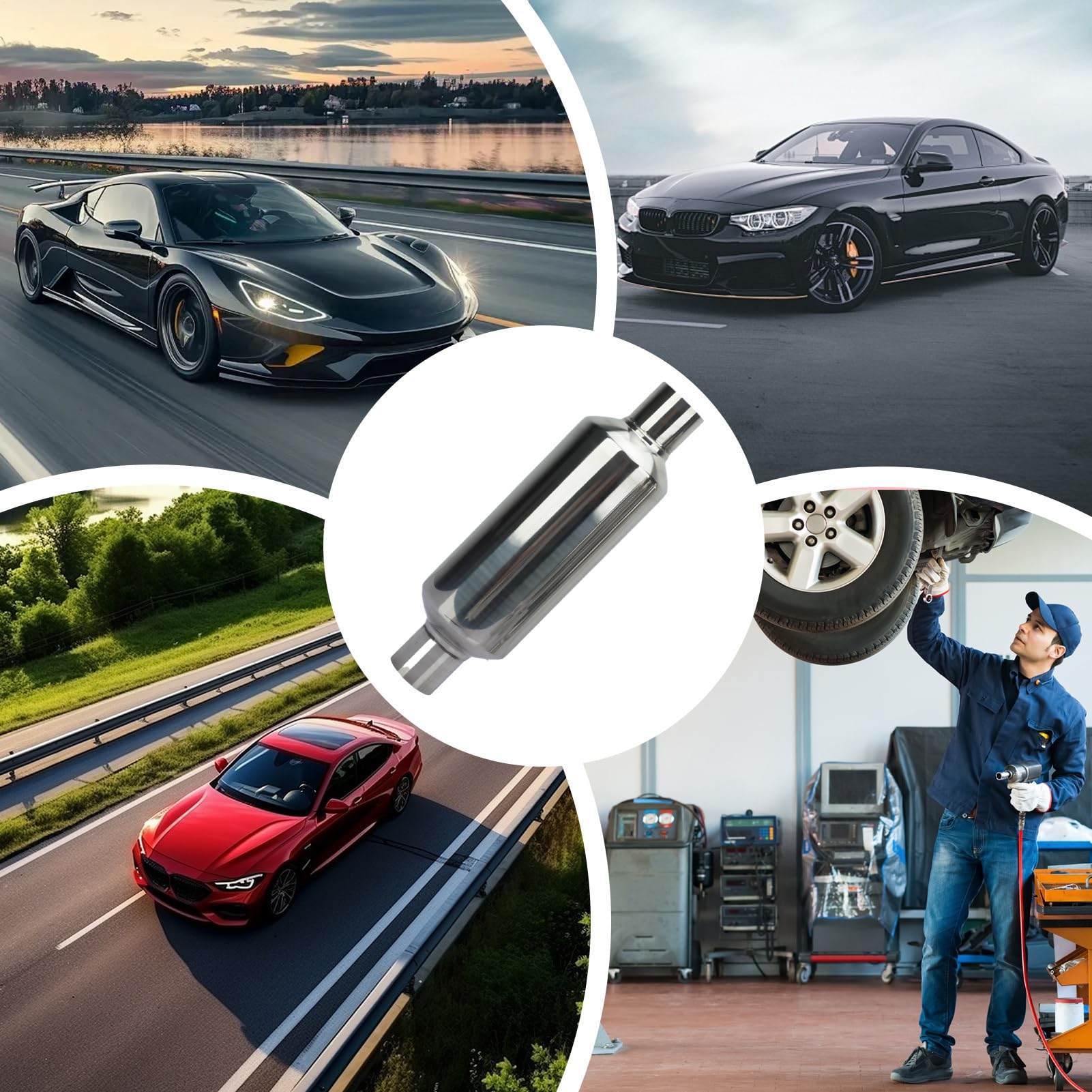Motoryzacyjne Wydajne Tłumiki Wydechowe Ozdobne Rury Wydechowe Cicha Jazda | Tłumik Końcowy Redukcja hałasu silnika cicha jazda odporność na trudne warunki atmosferyczne redukcja emisji spalin do