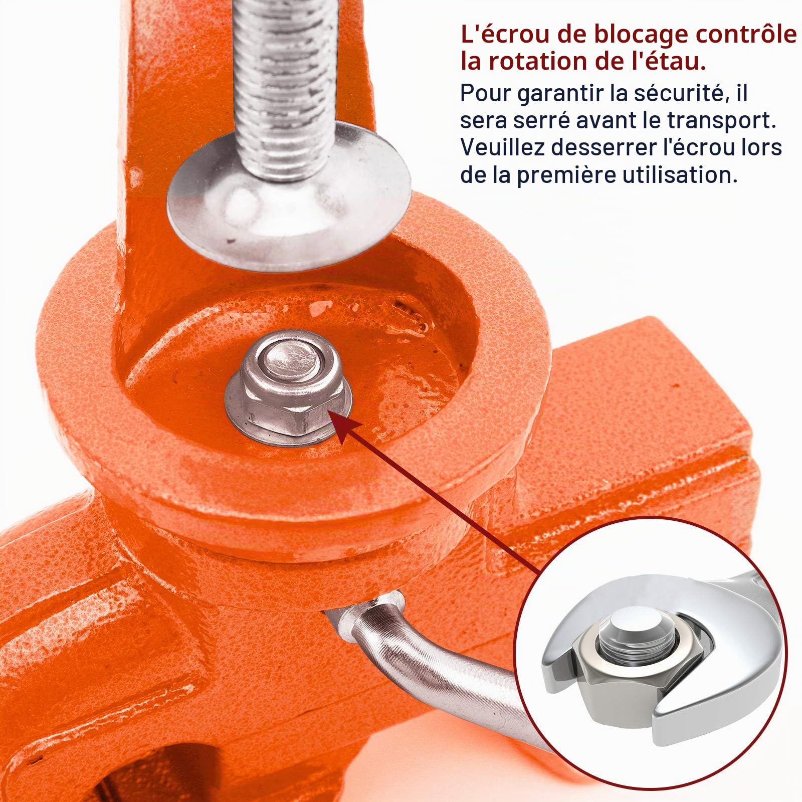 Nuovoware Largeur de Mâchoire 70mm Étaux d'Établi, Étau avec Base Pivotante à 360 Degrés, Mâchoire Trempé Robuste et Antirouille, Pince de Table pour Travail du Bois Travail des Métaux Sciage - Orange