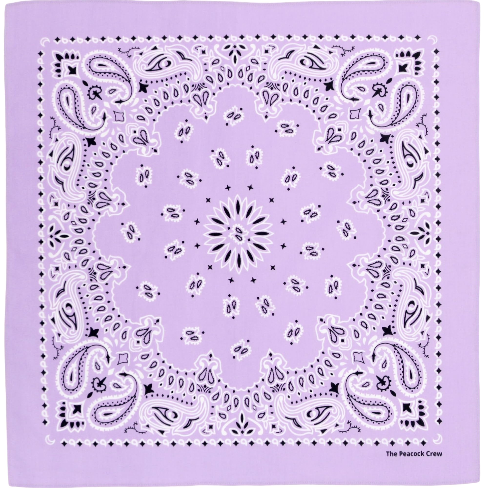 The Peacock Crew Premium Soft Cotton Designer Bandana for Men and Women 22x22 in