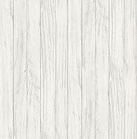 Vista 1 de Scott Living Brixton Plank - Papel pintado autoadhesivo color blanco