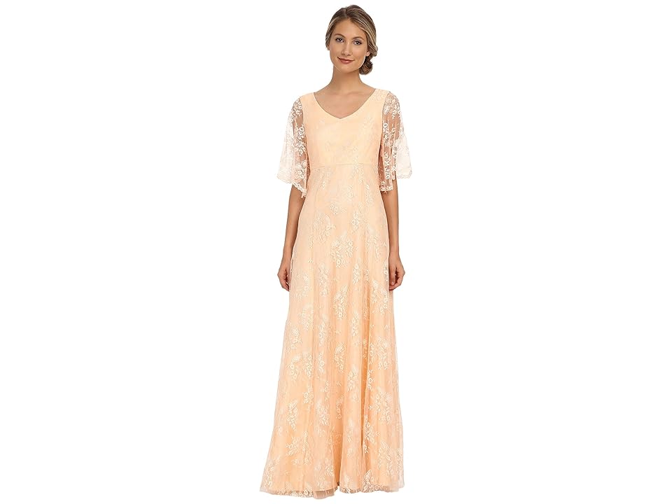 

Donna Morgan Lace with Sleeve (Apricot) Women's Dress