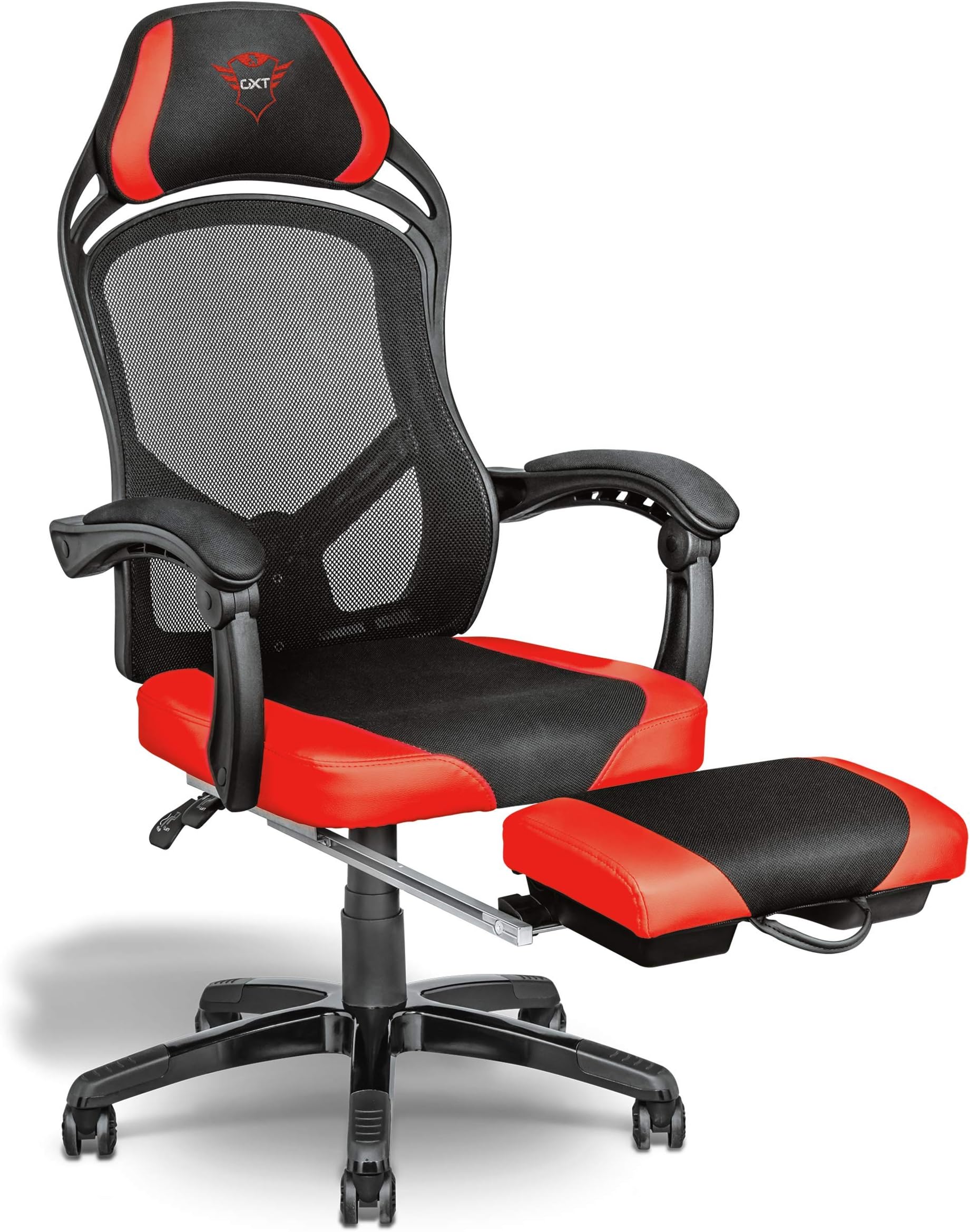 Trust Gaming GXT 706 Rona Gaming Chair with Footrest - Black/Red